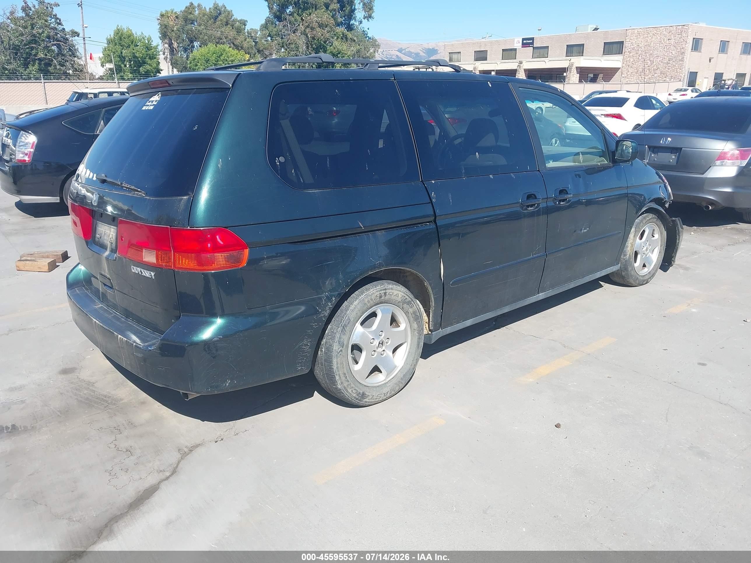 2001 Honda Odyssey Ex Green vin: 2HKRL18691H597375