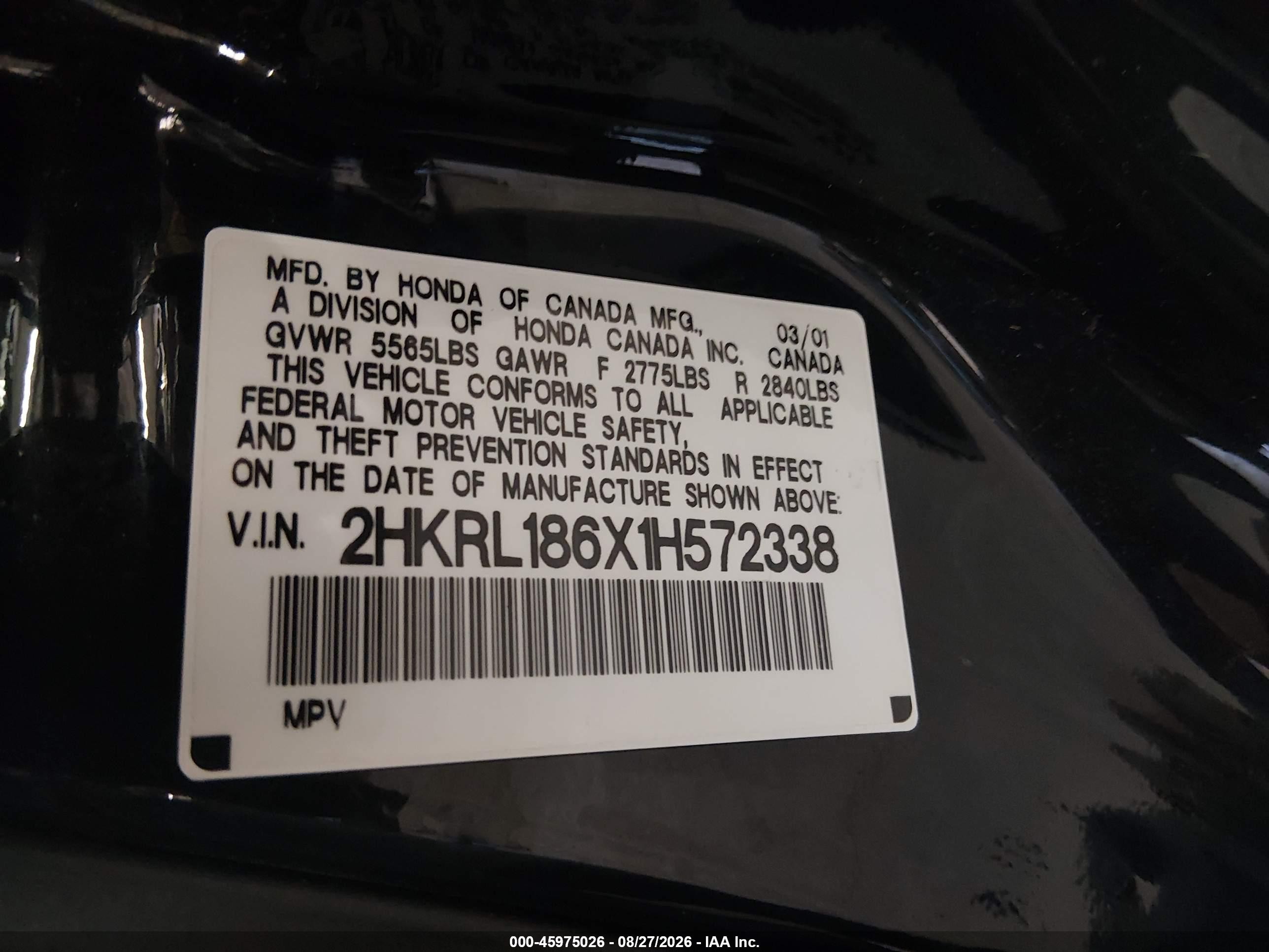 2001 Honda Odyssey Ex Green vin: 2HKRL186X1H572338