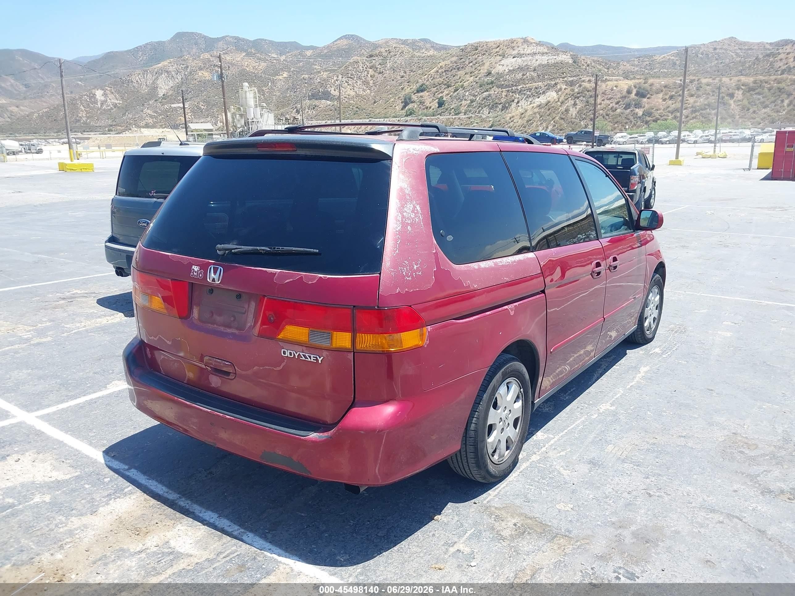 2002 Honda Odyssey Ex-l Red vin: 2HKRL18732H545573
