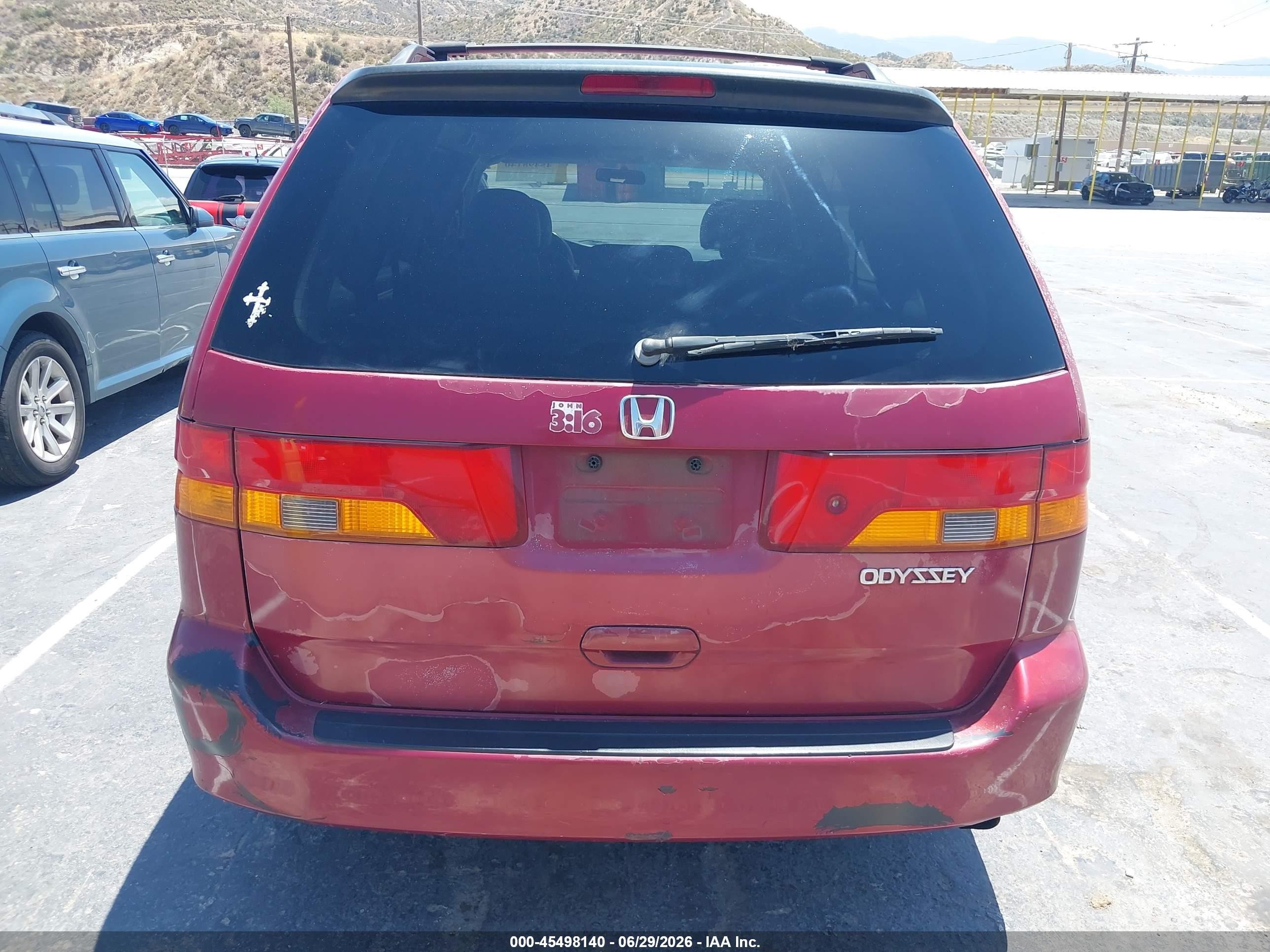 2002 Honda Odyssey Ex-l Red vin: 2HKRL18732H545573