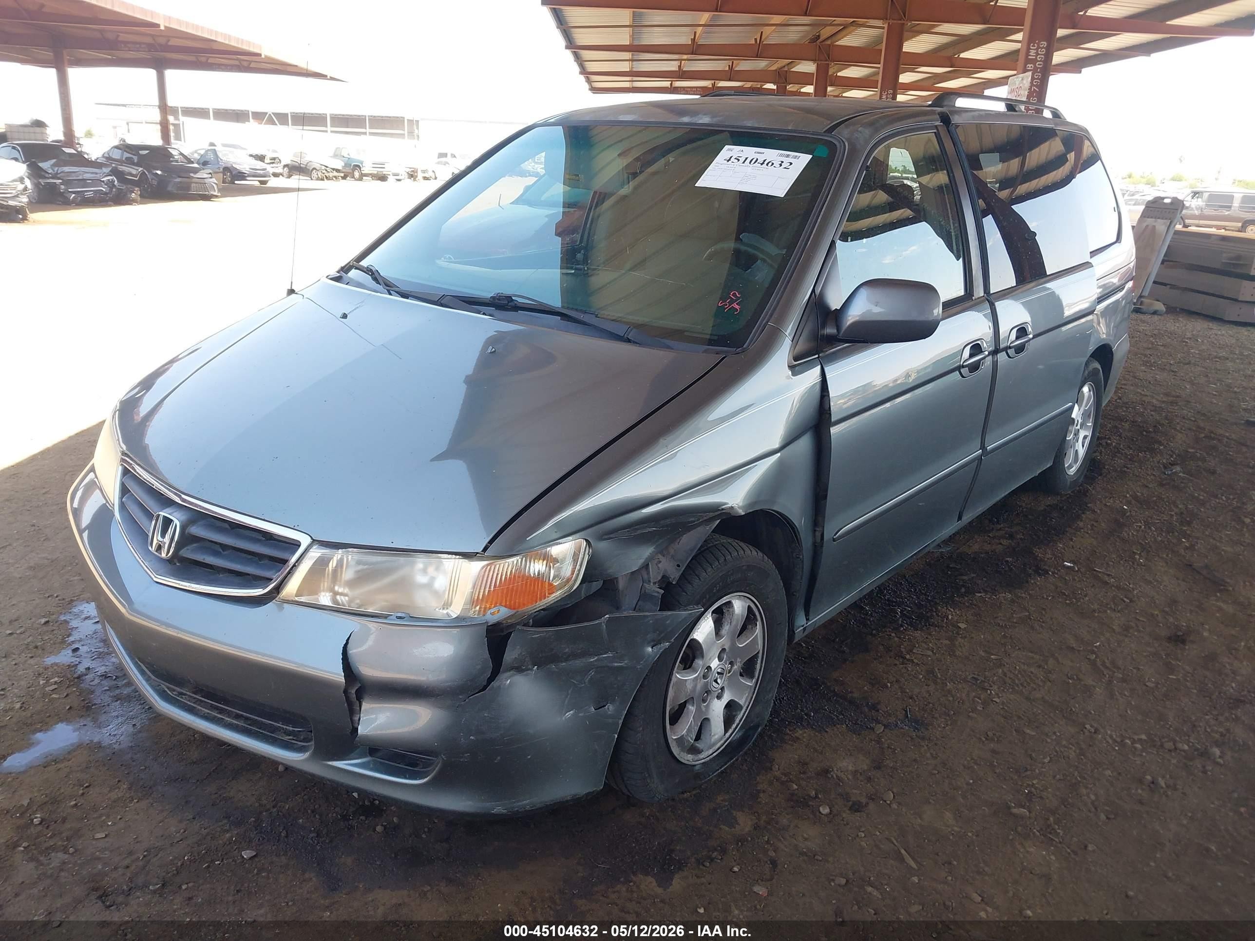 2002 Honda Odyssey Ex-l Blue vin: 2HKRL18972H534156