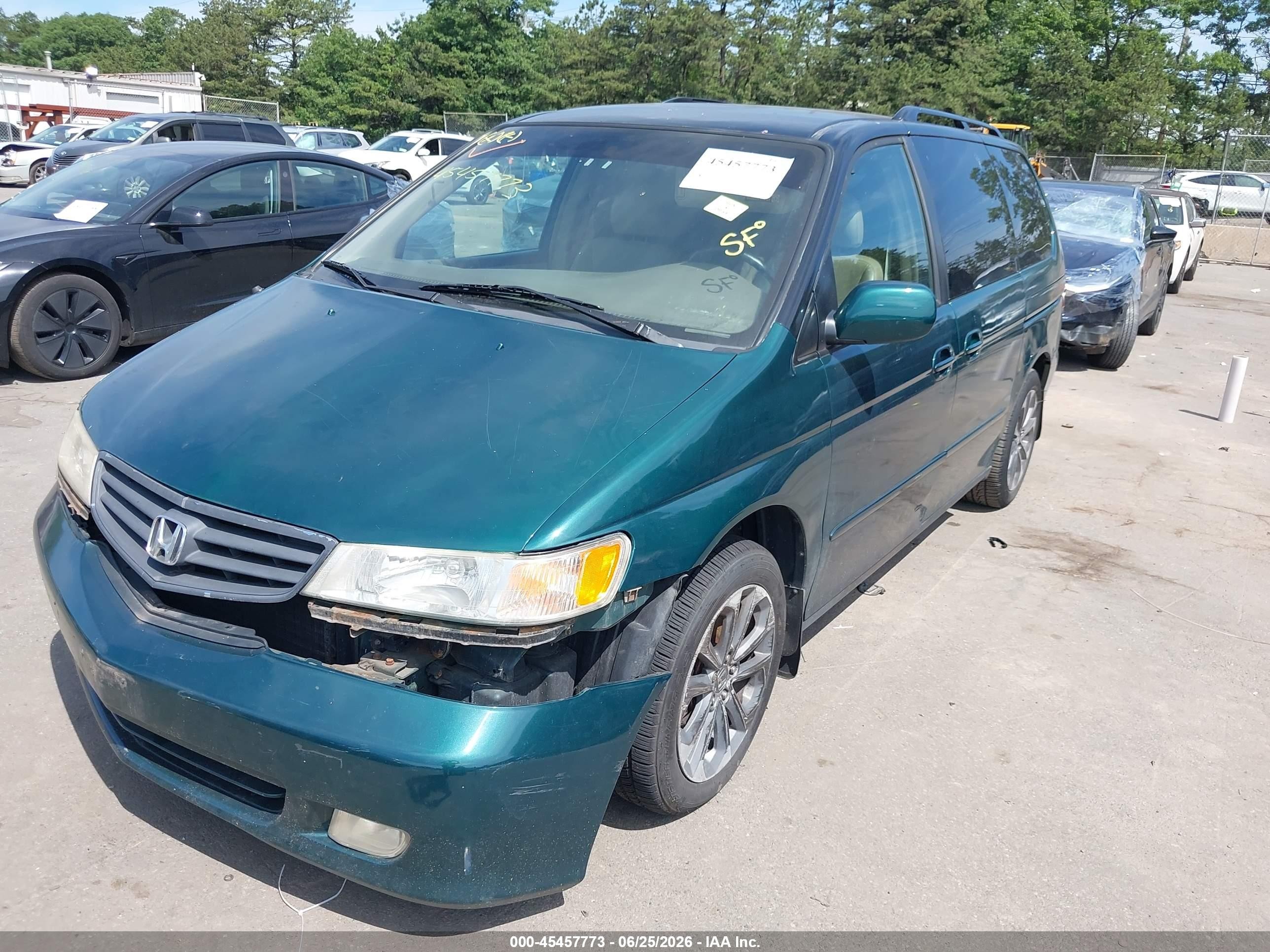 2002 Honda Odyssey Ex-l Green vin: 2HKRL18992H588218