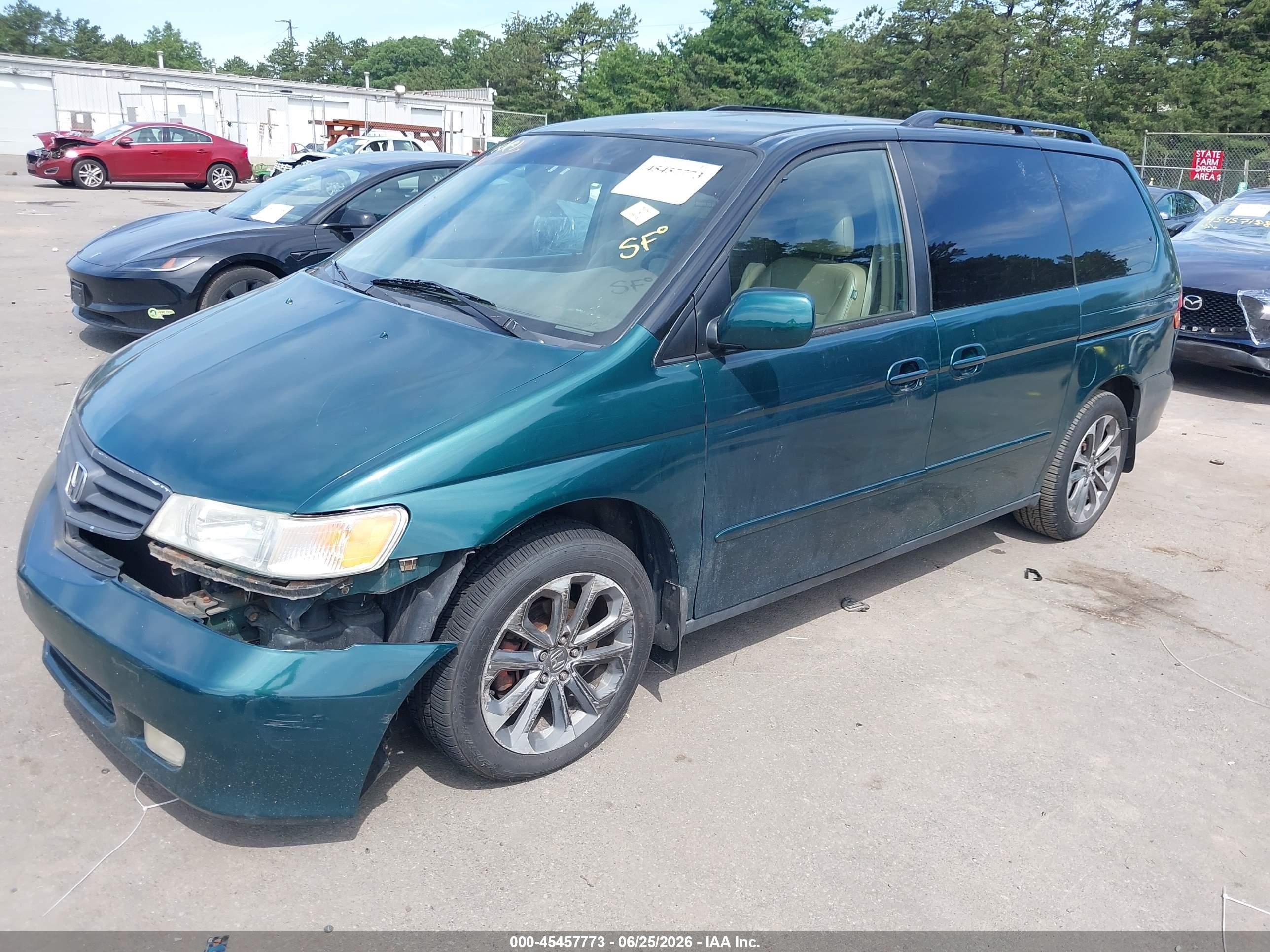 2002 Honda Odyssey Ex-l Green vin: 2HKRL18992H588218
