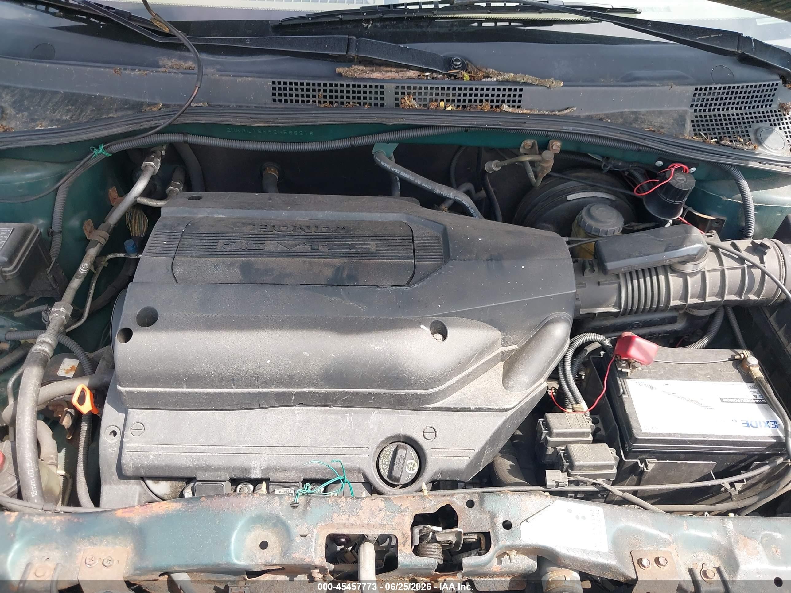 2002 Honda Odyssey Ex-l Green vin: 2HKRL18992H588218