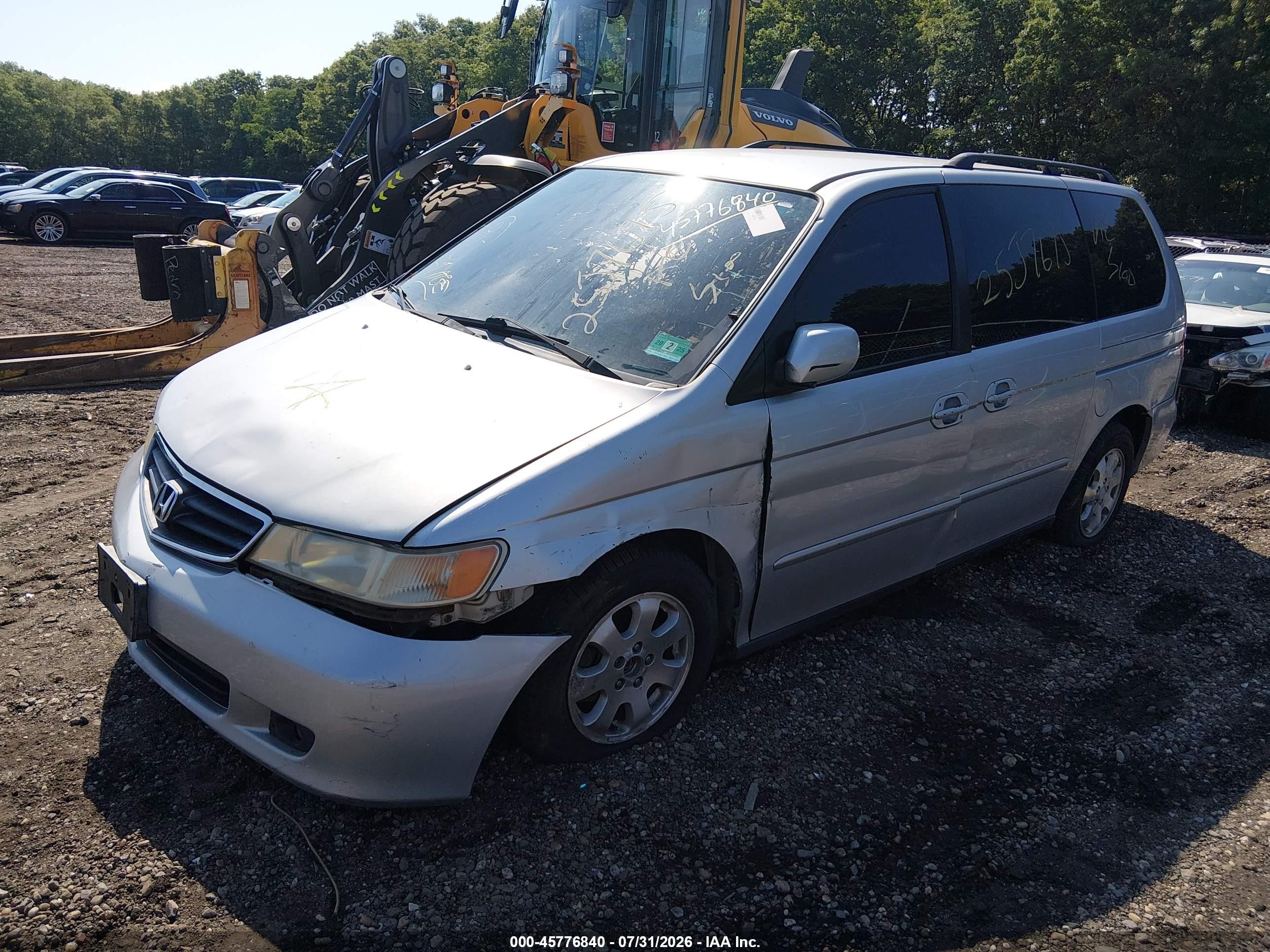 2002 Honda Odyssey Ex-l Gray vin: 2HKRL189X2H522180