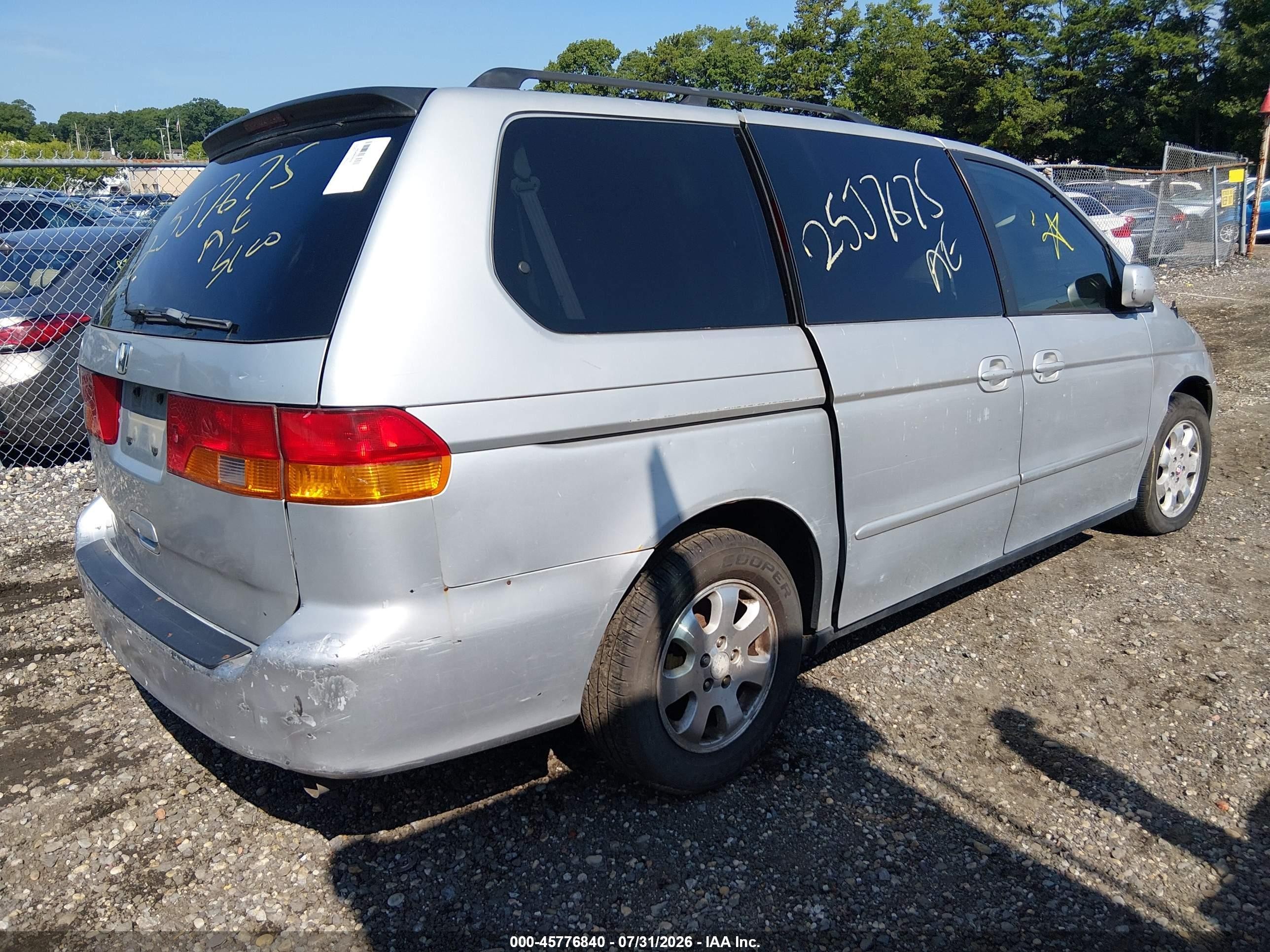 2002 Honda Odyssey Ex-l Gray vin: 2HKRL189X2H522180