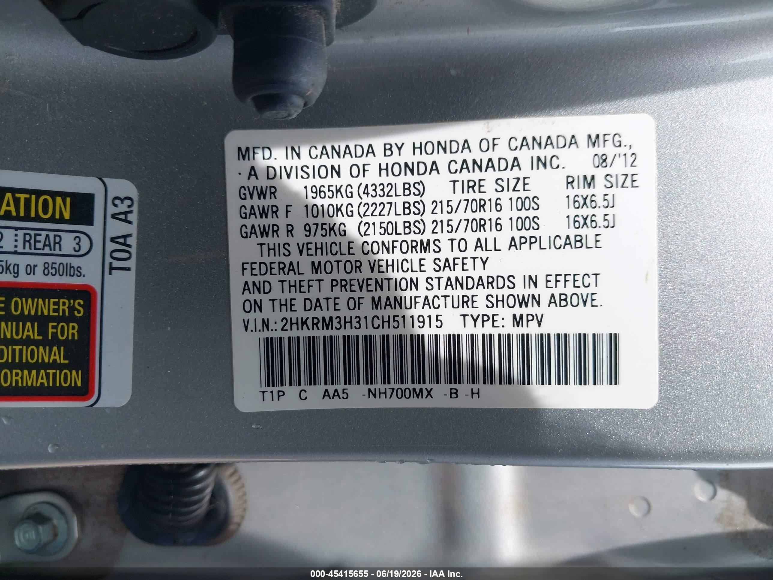 2012 Honda Cr-v Lx Silver vin: 2HKRM3H31CH511915