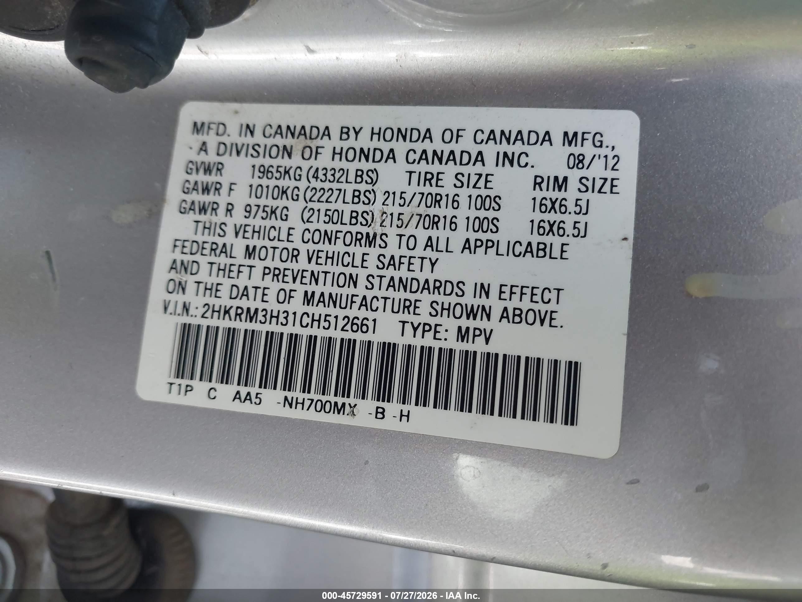 2012 Honda Cr-v Lx Silver vin: 2HKRM3H31CH512661