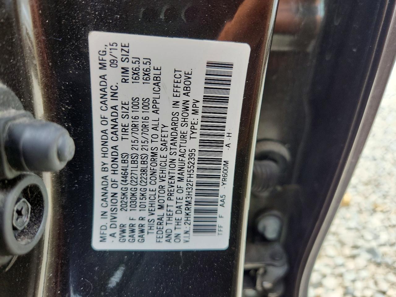 2015 Honda Cr-v Lx Угольный vin: 2HKRM3H32FH552395