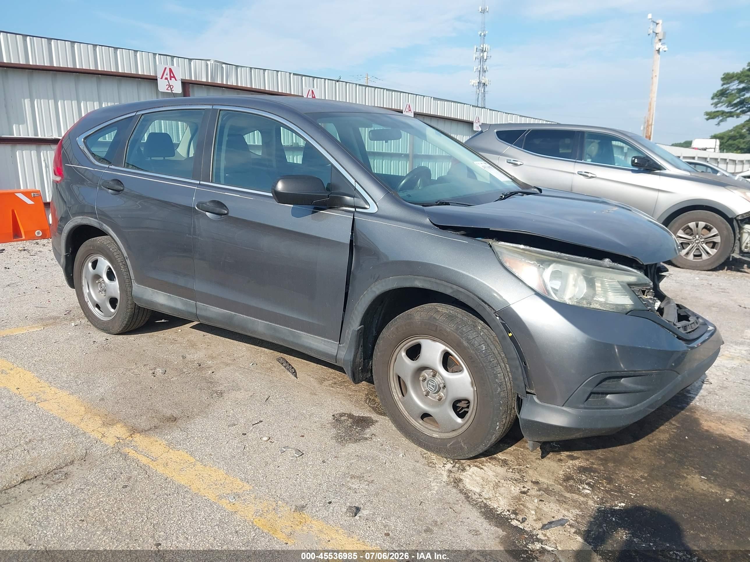 2013 Honda Cr-v Lx Gray vin: 2HKRM3H33DH505048