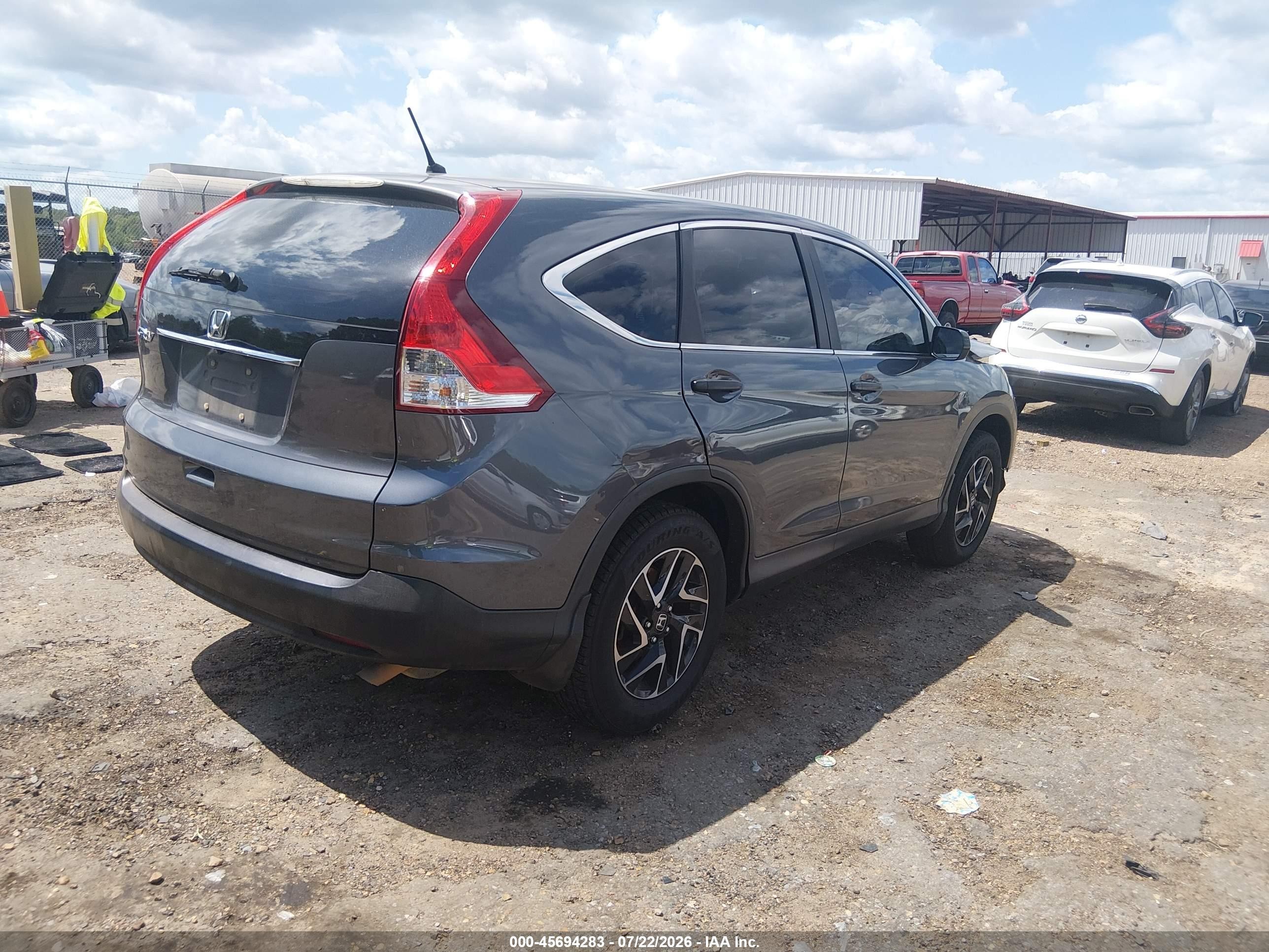 2014 Honda Cr-v Lx Gray vin: 2HKRM3H33EH555997