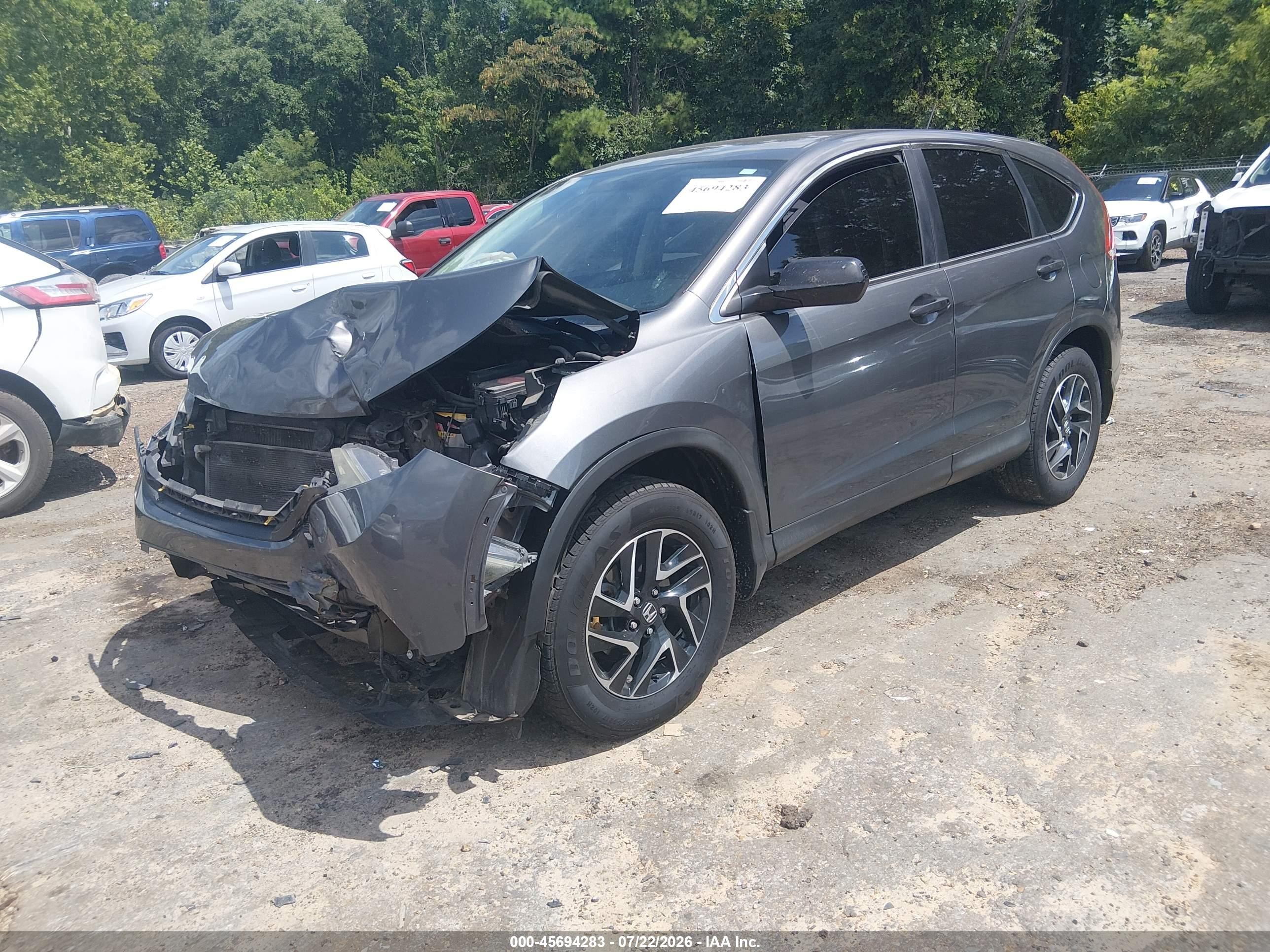 2014 Honda Cr-v Lx Gray vin: 2HKRM3H33EH555997