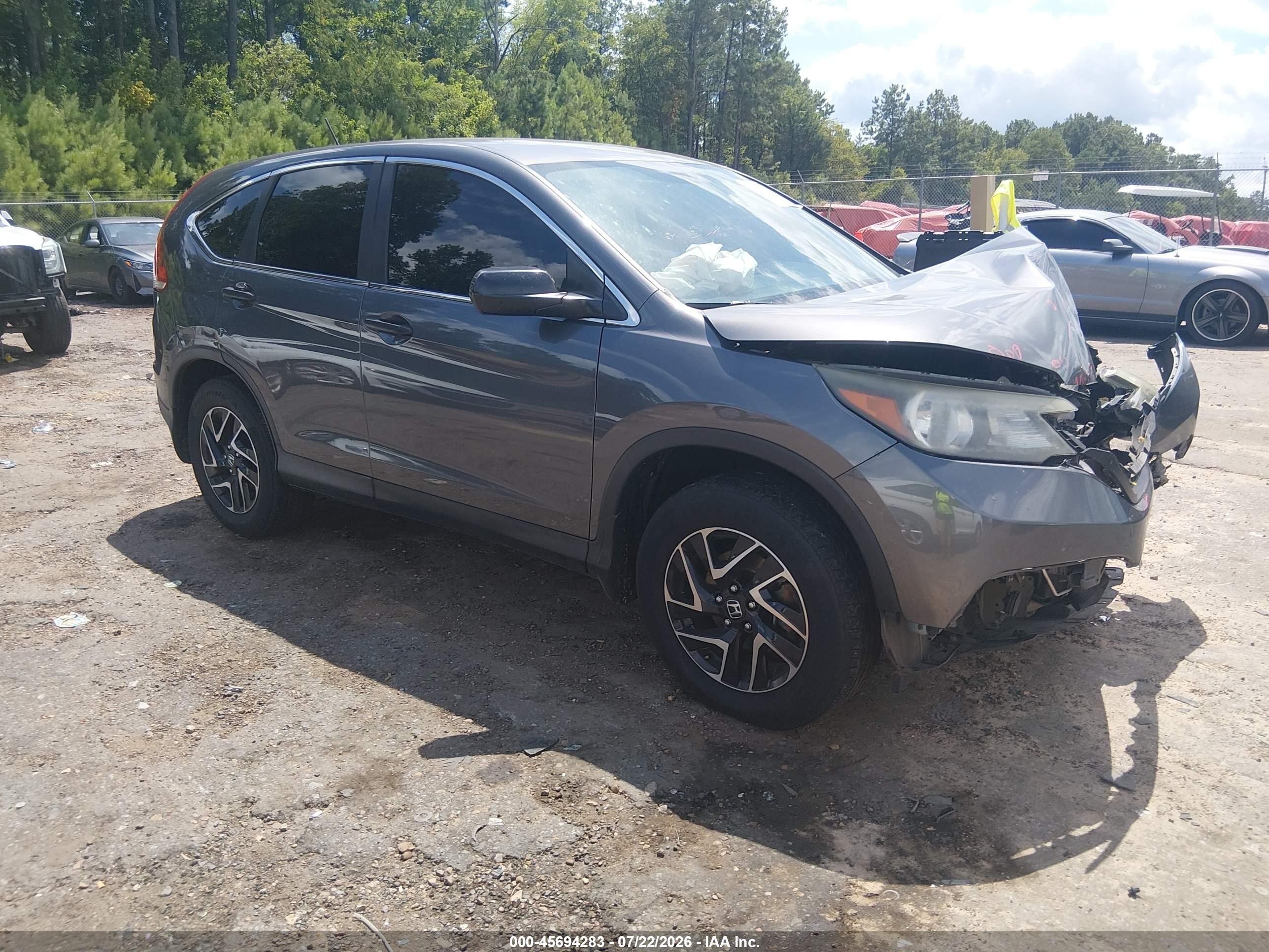 2014 Honda Cr-v Lx Gray vin: 2HKRM3H33EH555997
