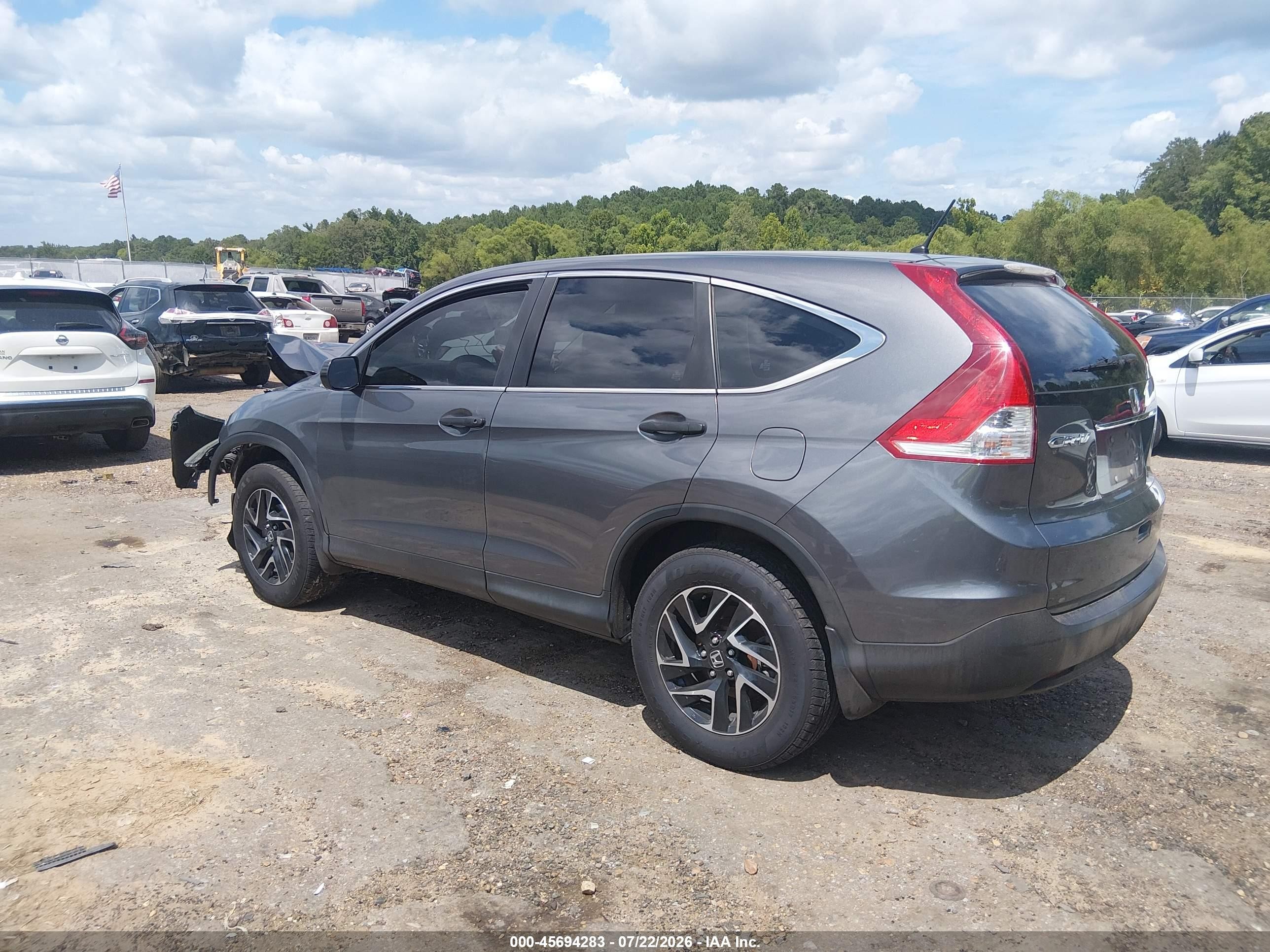 2014 Honda Cr-v Lx Gray vin: 2HKRM3H33EH555997