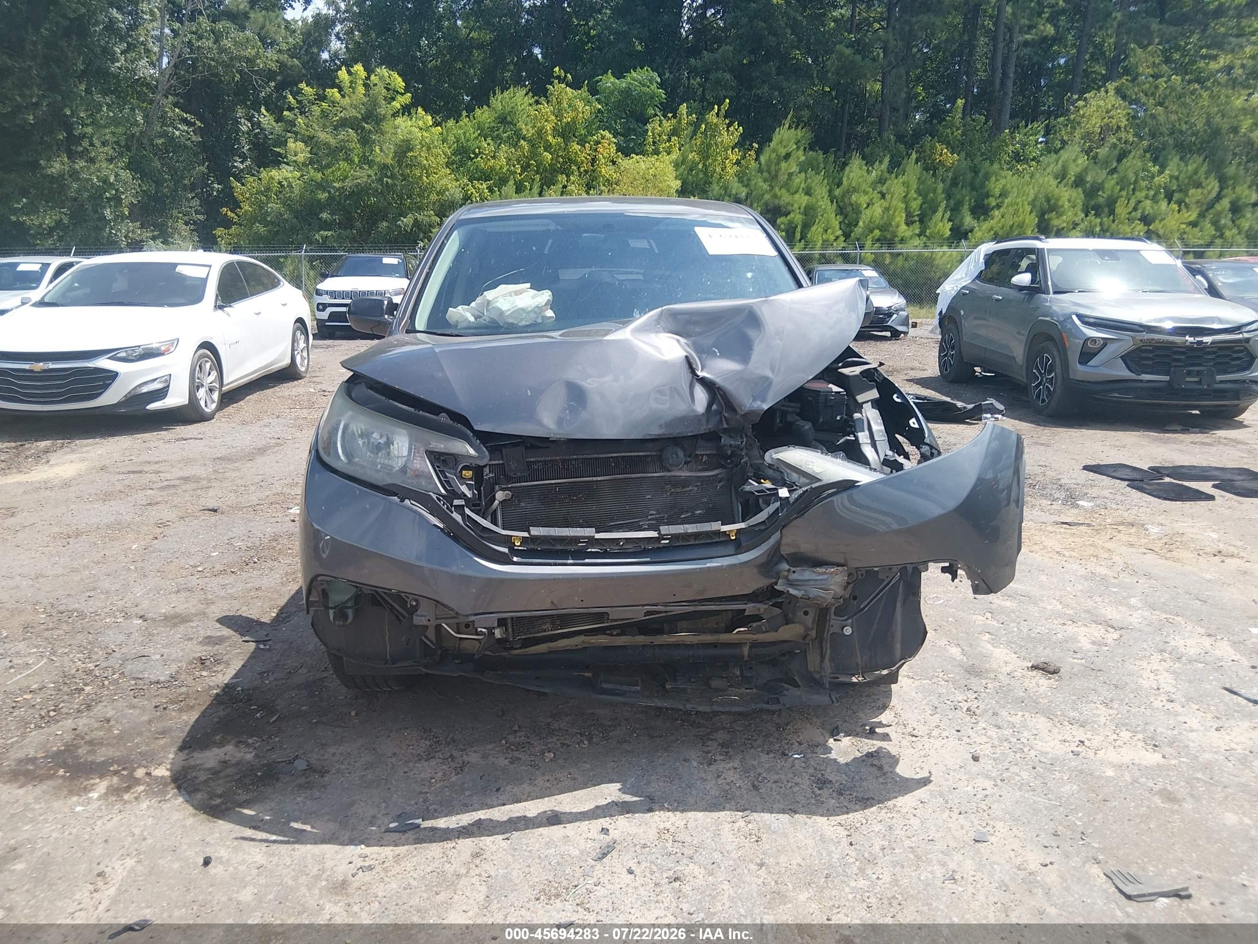 2014 Honda Cr-v Lx Gray vin: 2HKRM3H33EH555997