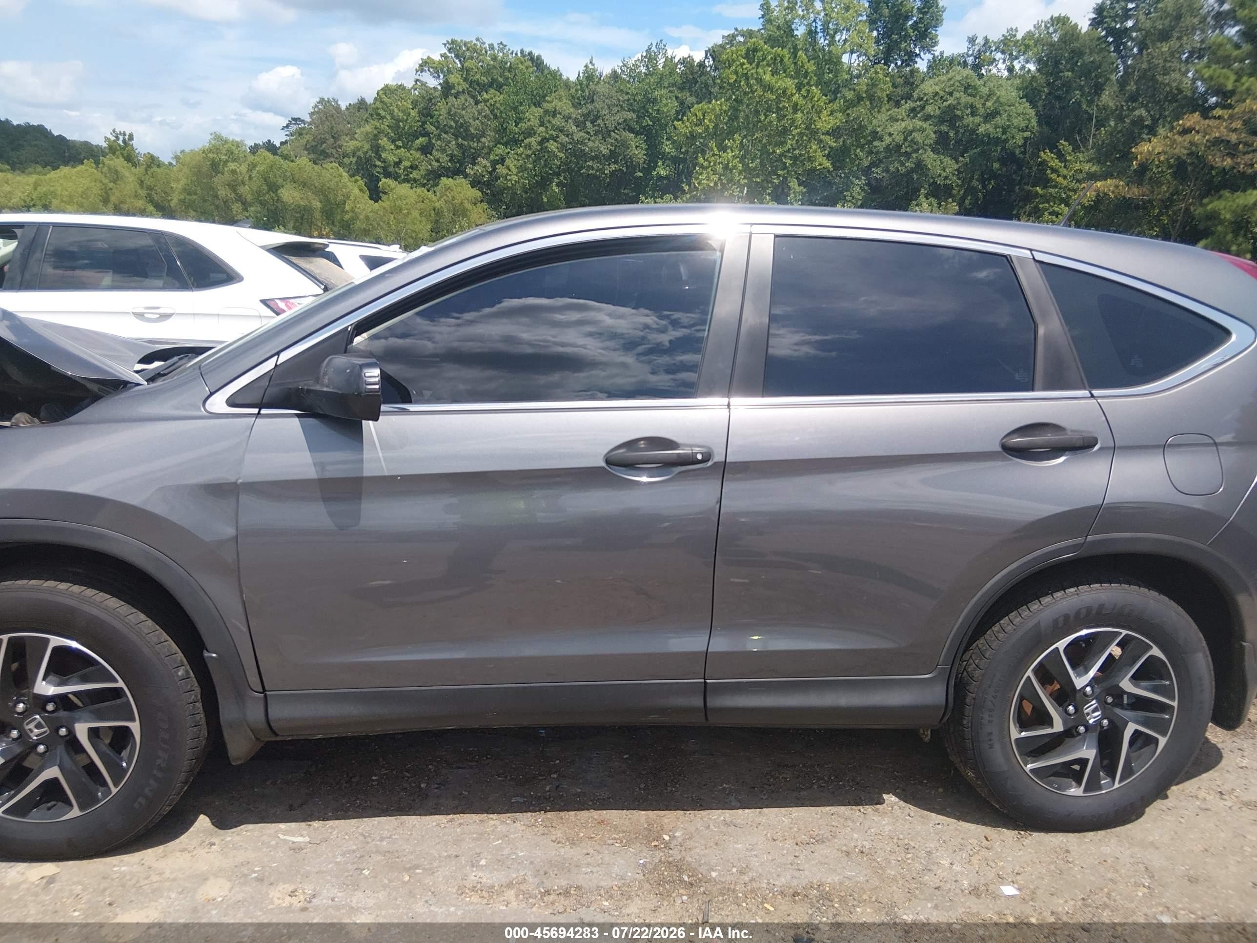 2014 Honda Cr-v Lx Gray vin: 2HKRM3H33EH555997