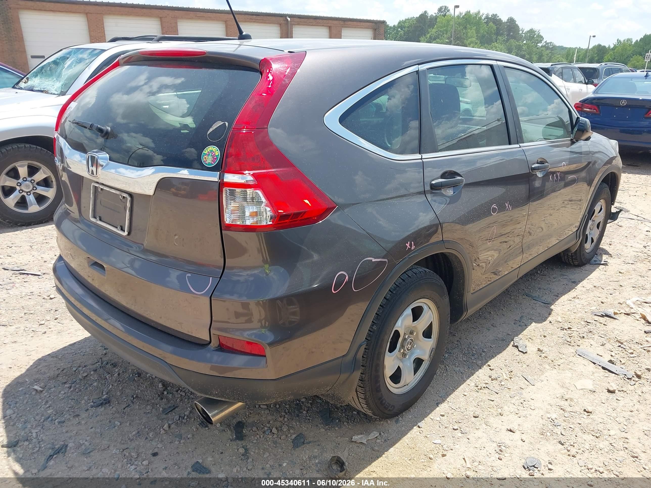 2015 Honda Cr-v Lx Gray vin: 2HKRM3H33FH507126