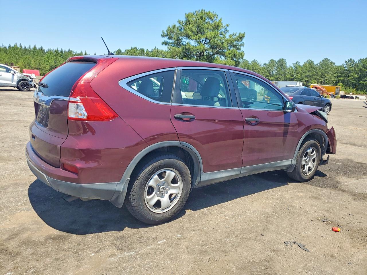 2015 Honda Cr-v Lx Burgundy vin: 2HKRM3H33FH516294