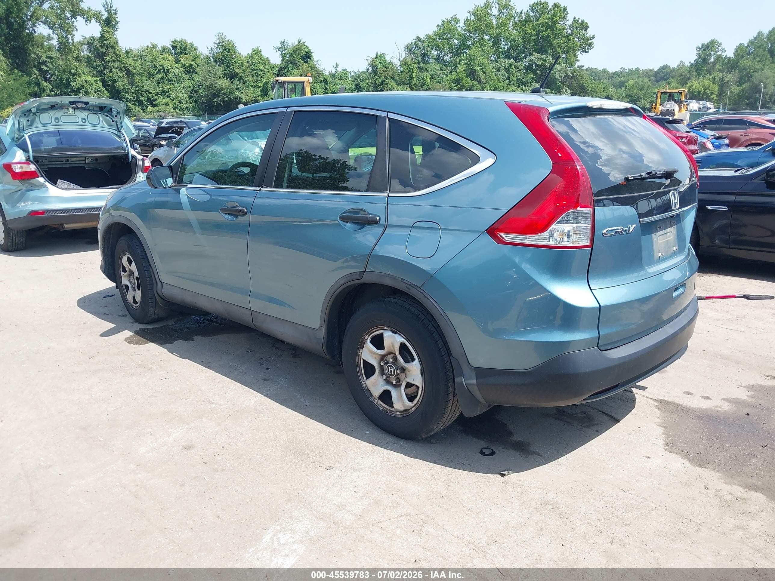 2014 Honda Cr-v Lx Blue vin: 2HKRM3H34EH538691