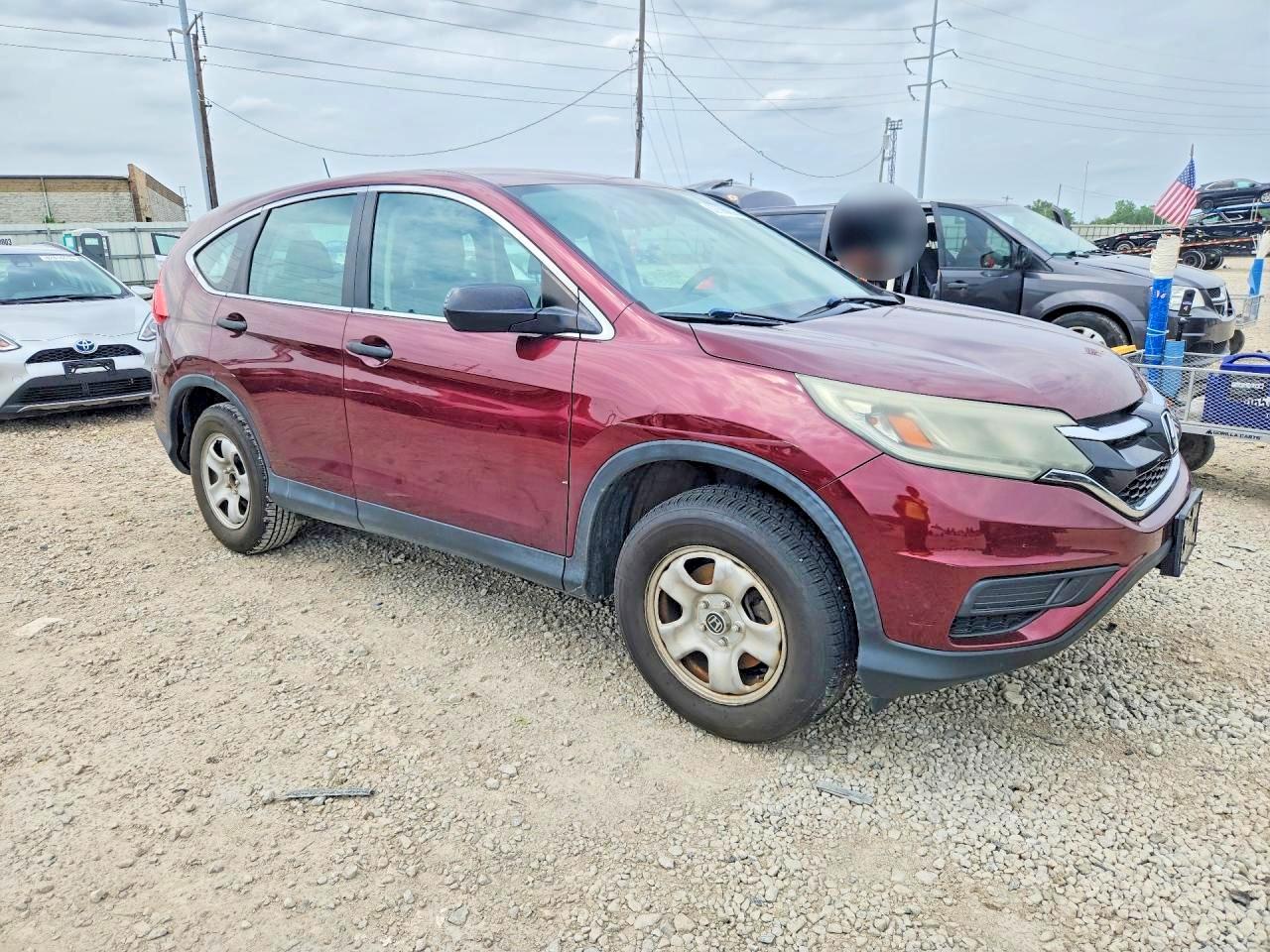 2015 Honda Cr-v Lx Burgundy vin: 2HKRM3H34FH546047