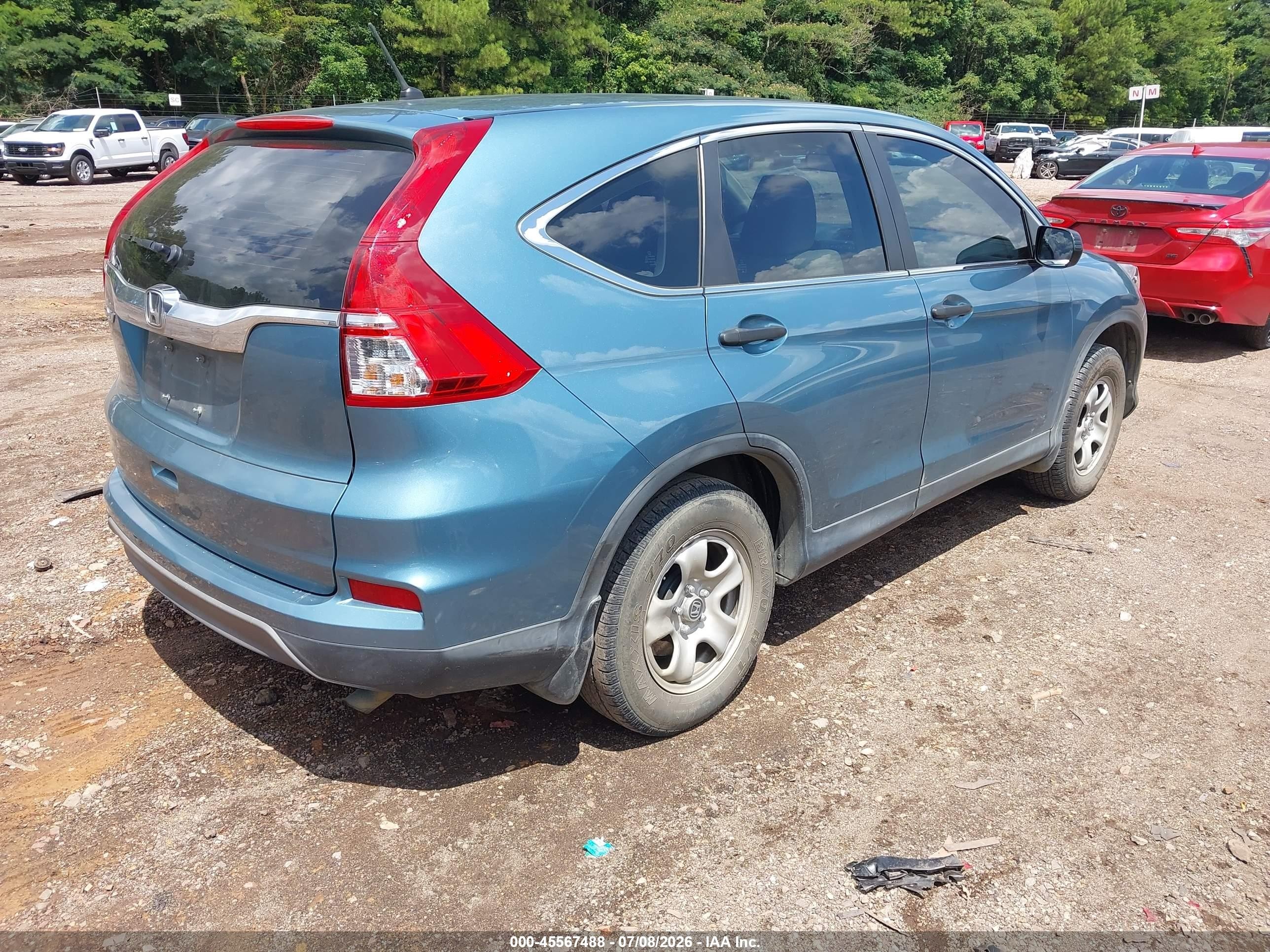 2015 Honda Cr-v Lx Blue vin: 2HKRM3H36FH535213