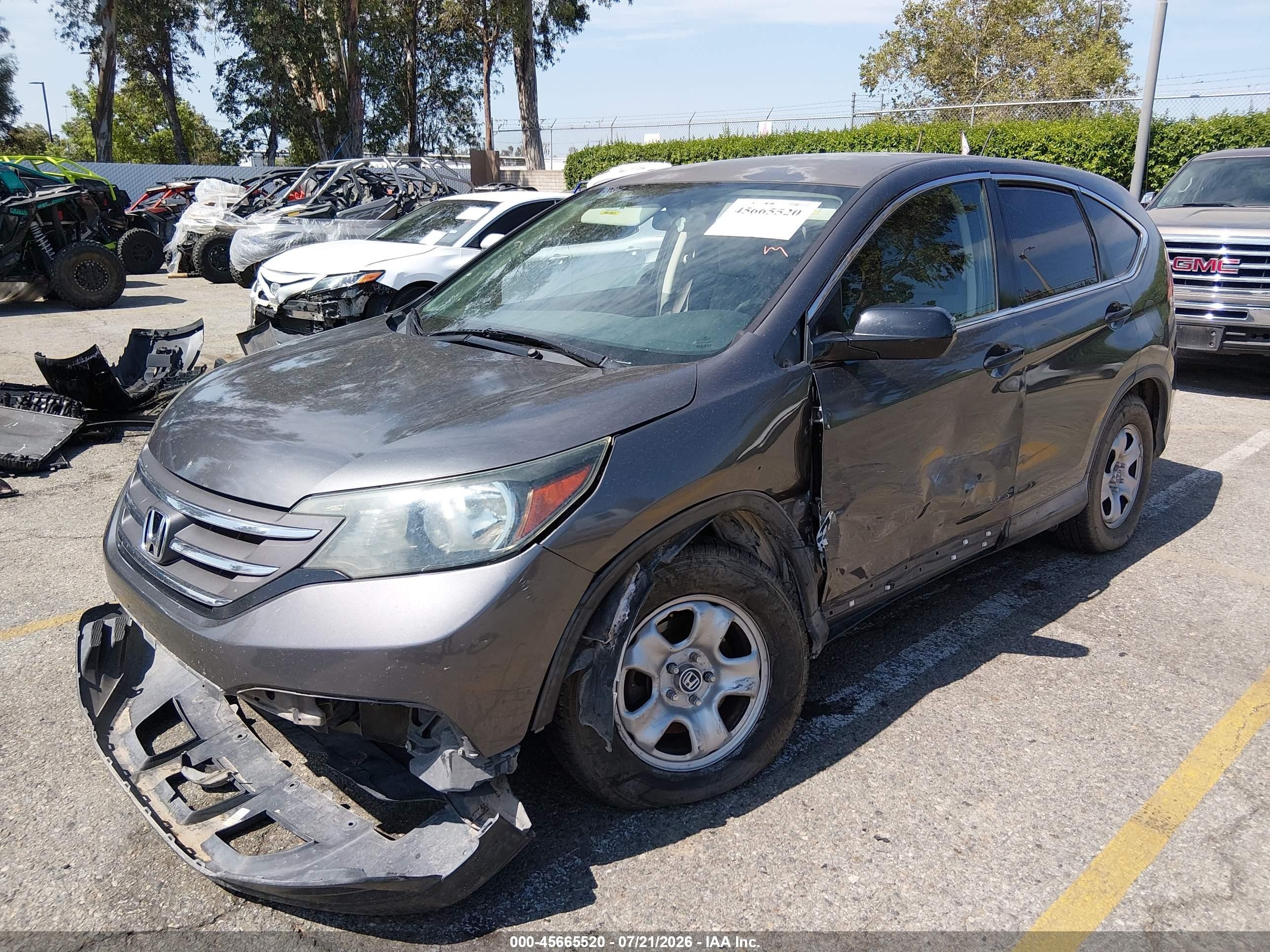 2014 Honda Cr-v Lx Gray vin: 2HKRM3H37EH522050