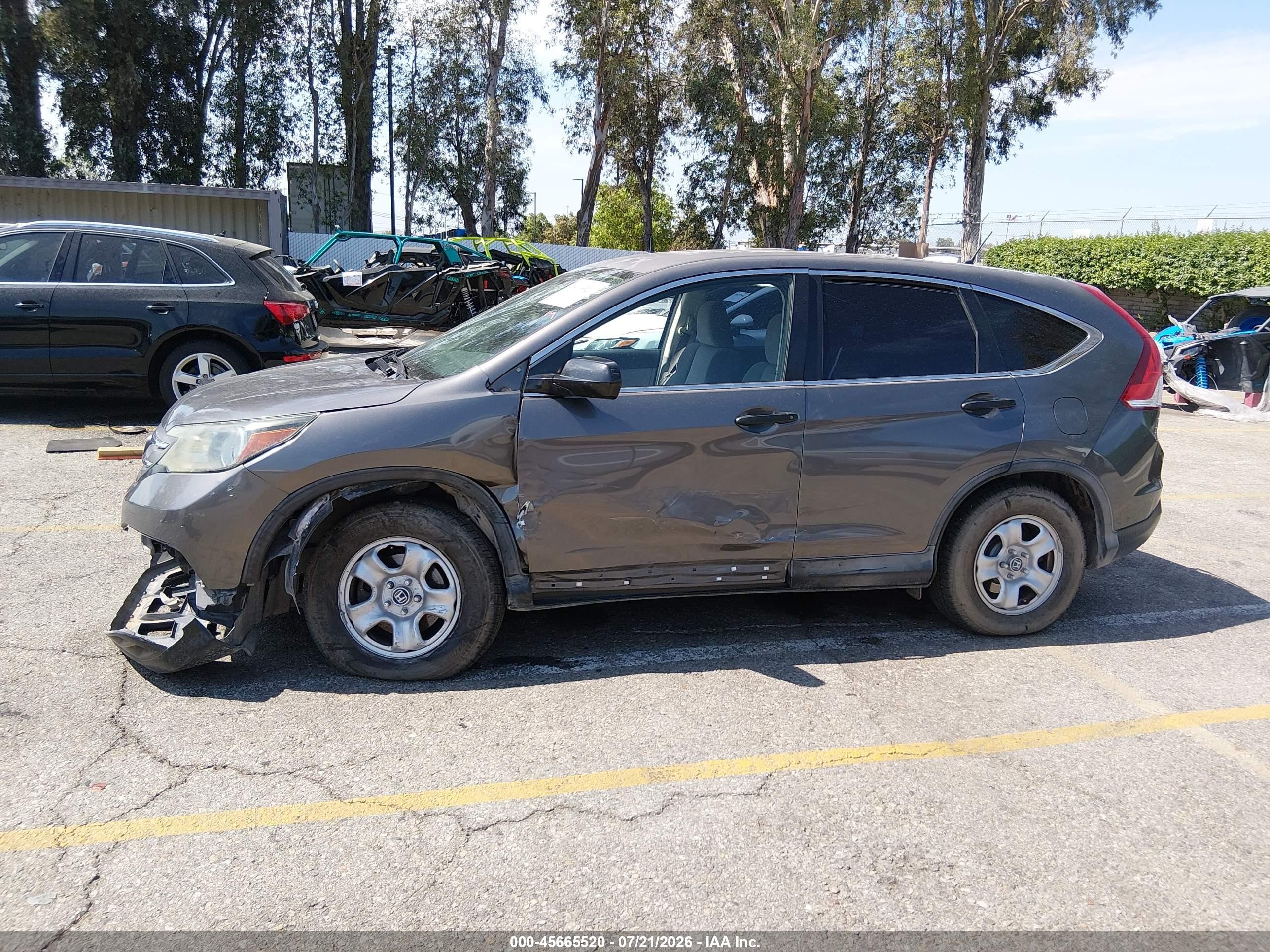 2014 Honda Cr-v Lx Gray vin: 2HKRM3H37EH522050