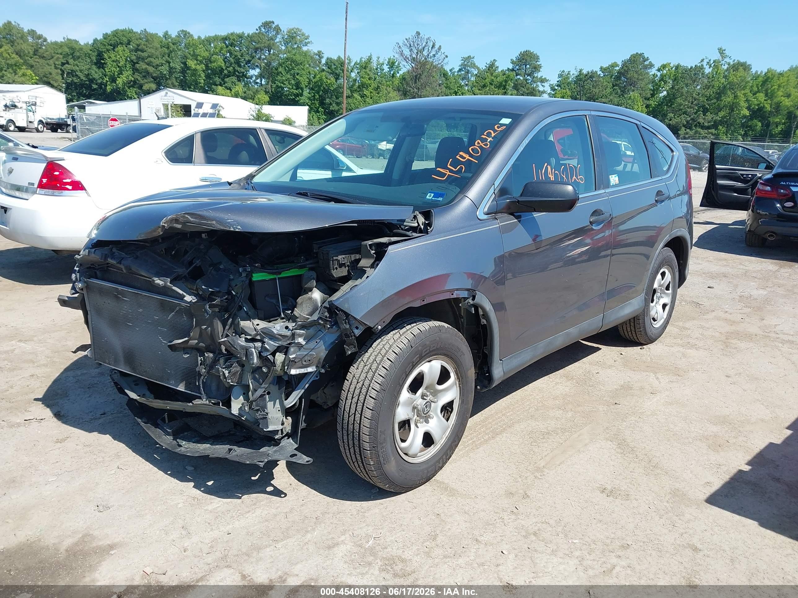 2014 Honda Cr-v Lx Gray vin: 2HKRM3H37EH525126