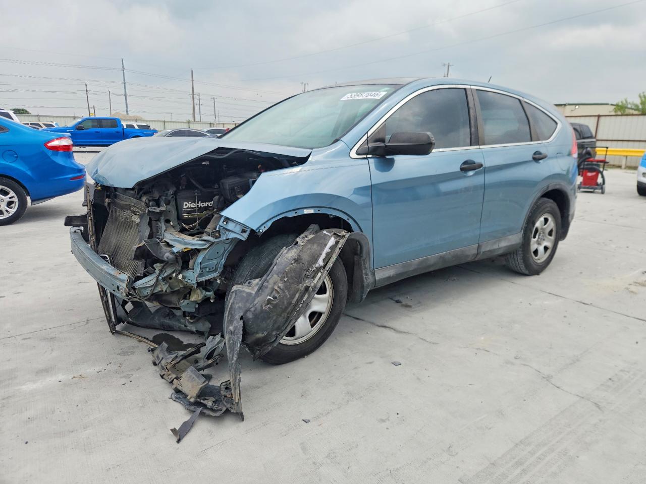 2014 Honda Cr-v Lx Turquoise vin: 2HKRM3H37EH545330
