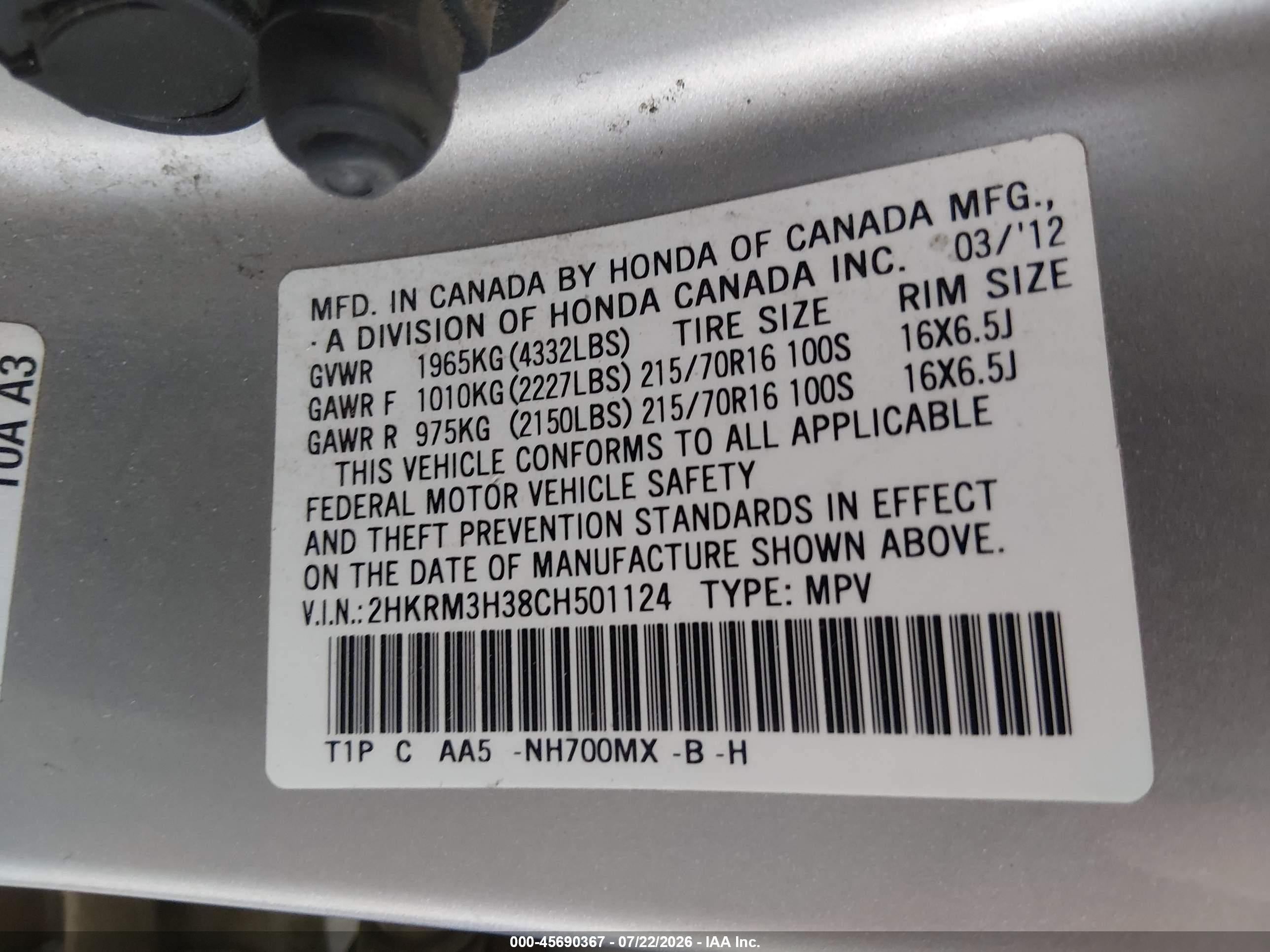 2012 Honda Cr-v Lx Silver vin: 2HKRM3H38CH501124