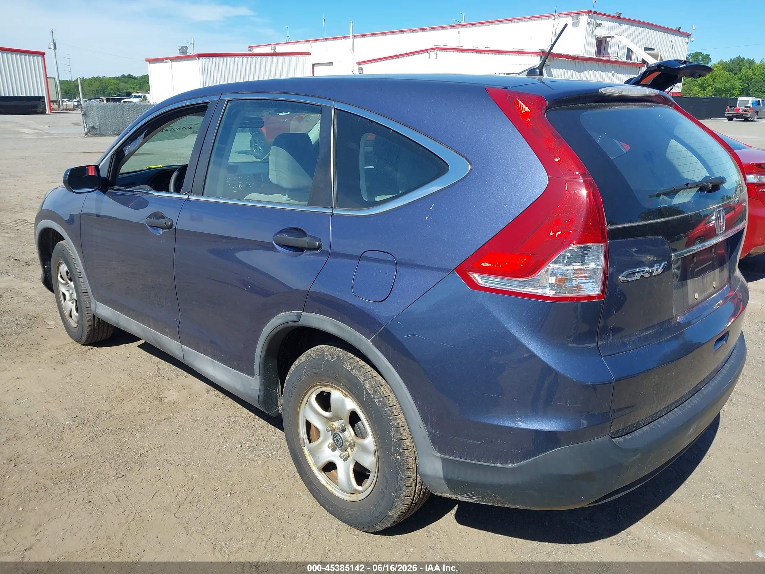 2013 Honda Cr-v Lx Blue vin: 2HKRM3H38DH519995