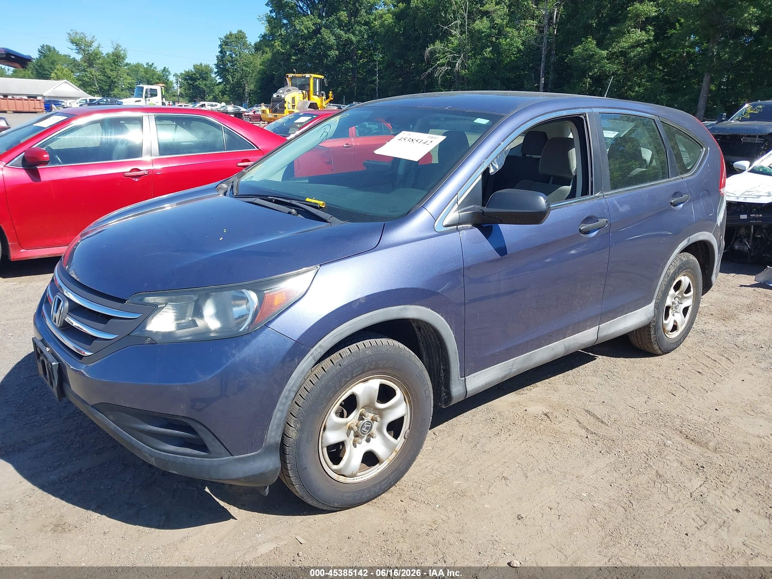 2013 Honda Cr-v Lx Blue vin: 2HKRM3H38DH519995