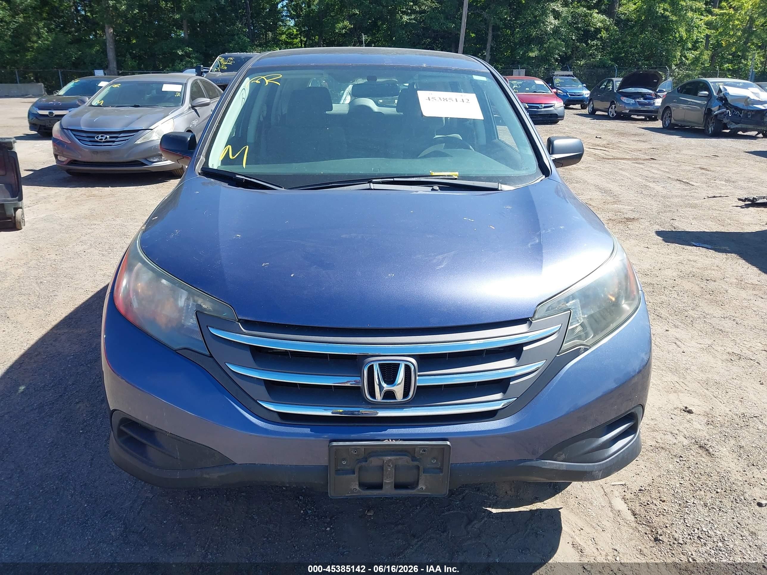 2013 Honda Cr-v Lx Blue vin: 2HKRM3H38DH519995