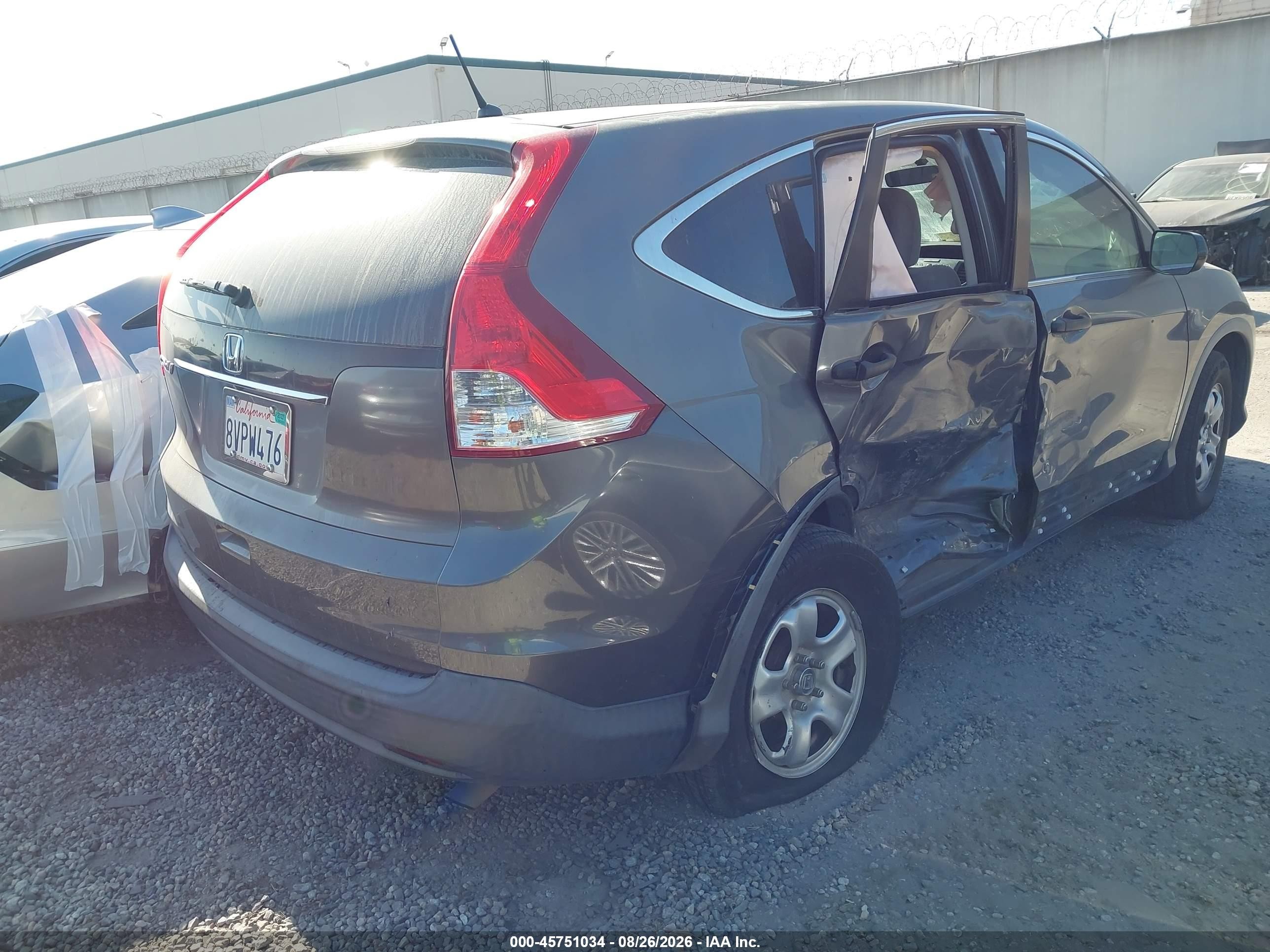 2014 Honda Cr-v Lx Gray vin: 2HKRM3H38EH522087