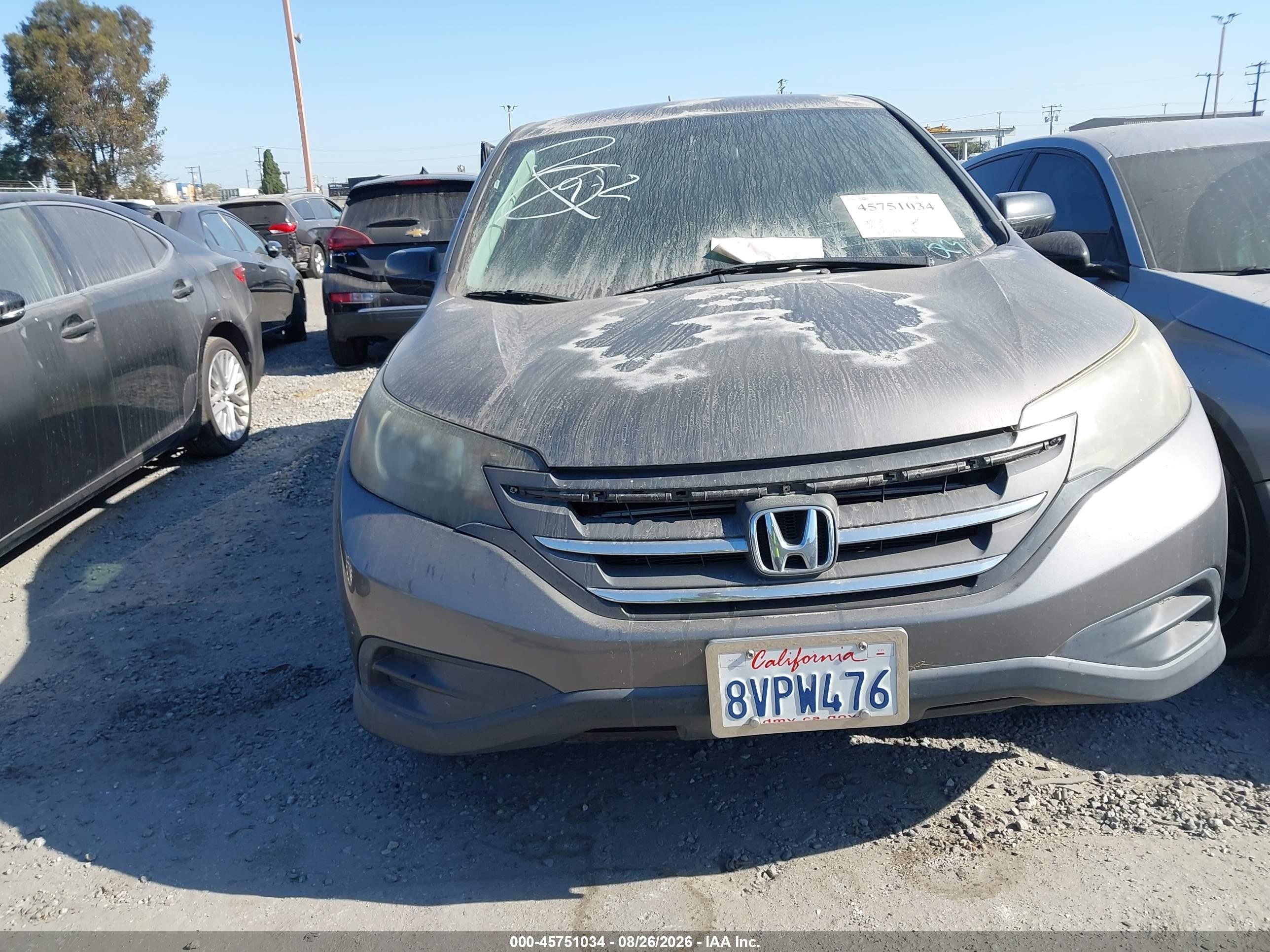 2014 Honda Cr-v Lx Gray vin: 2HKRM3H38EH522087