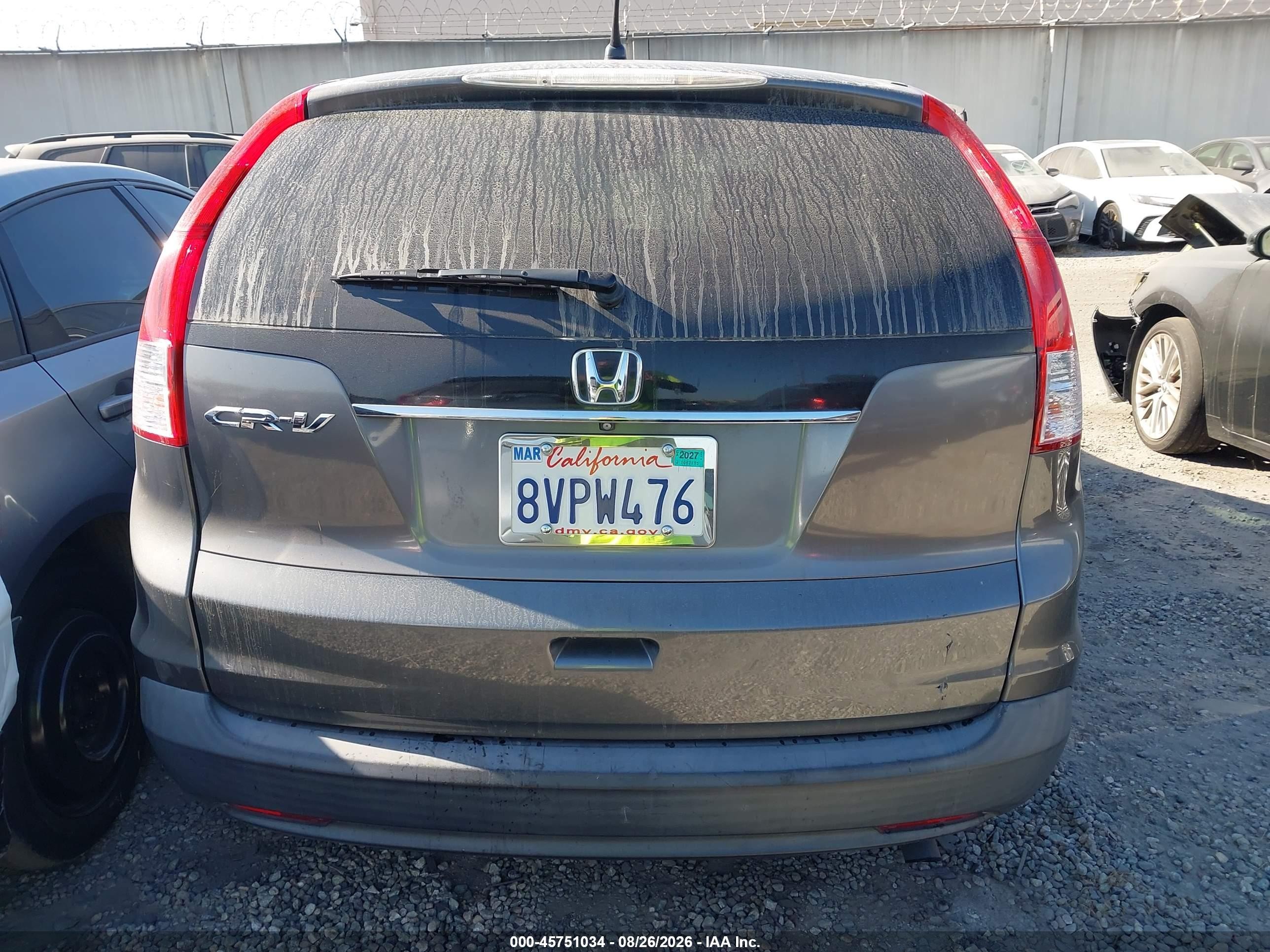 2014 Honda Cr-v Lx Gray vin: 2HKRM3H38EH522087