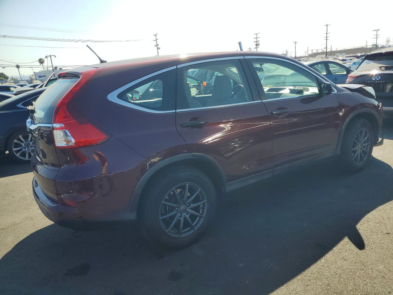 2015 Honda Cr-v Lx Burgundy vin: 2HKRM3H38FH505243