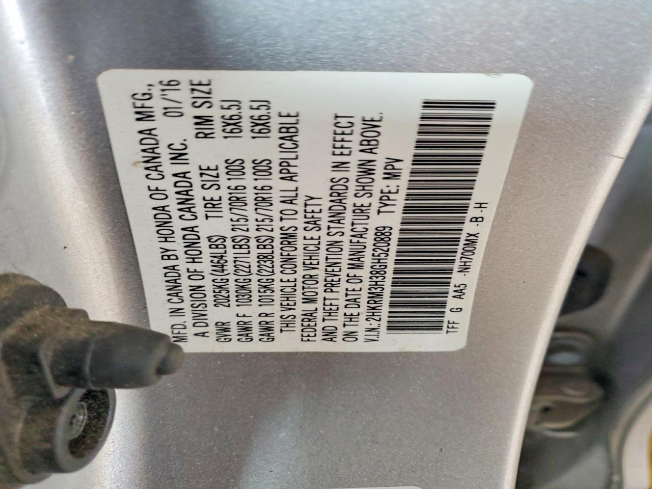 2016 Honda Cr-v Lx Silver vin: 2HKRM3H38GH520889
