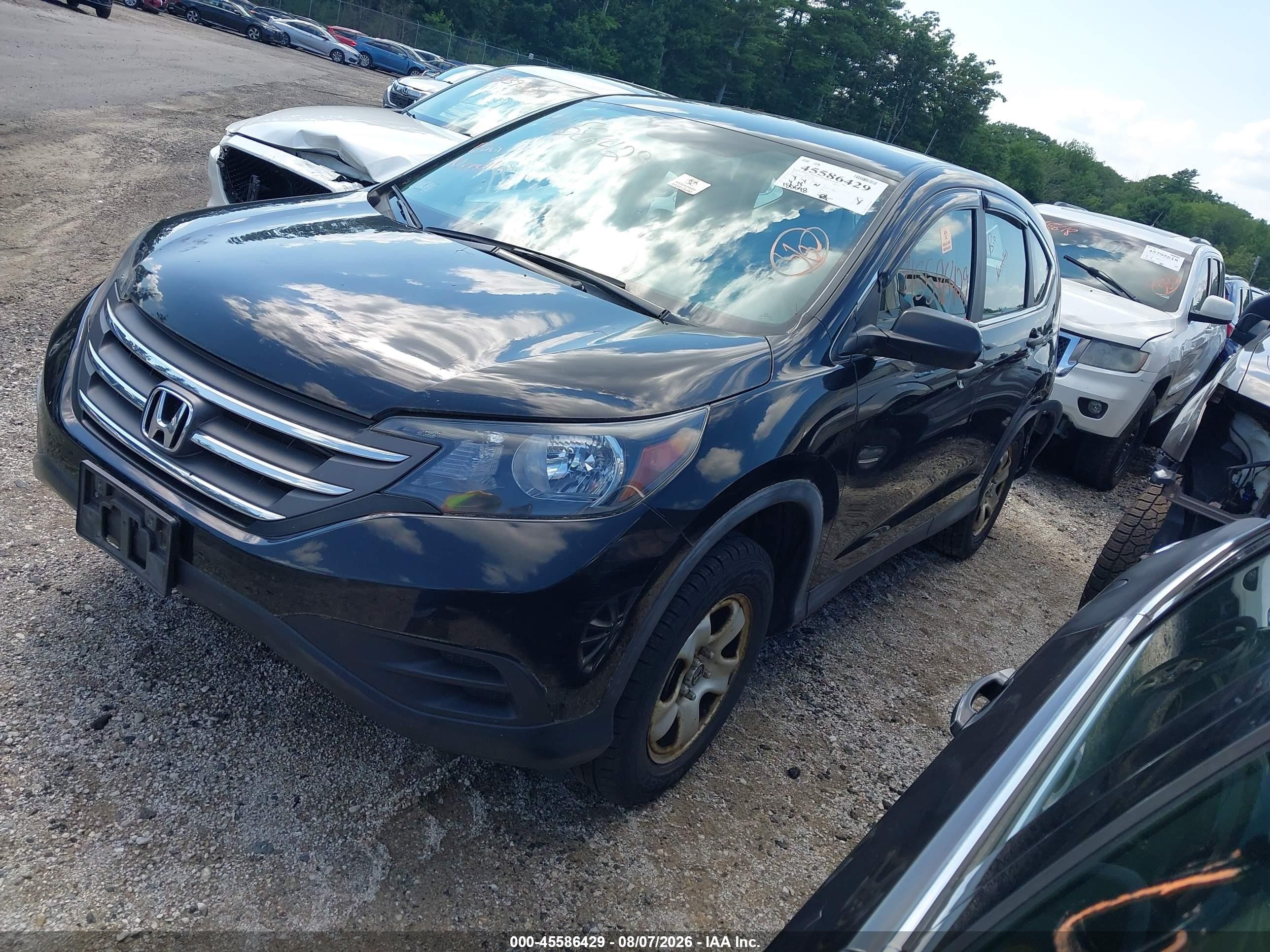 2012 Honda Cr-v Lx Black vin: 2HKRM3H39CH504646