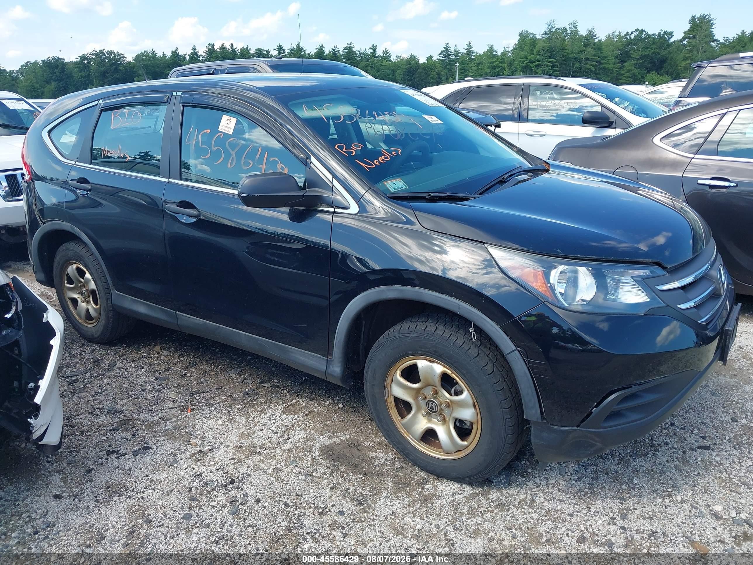 2012 Honda Cr-v Lx Black vin: 2HKRM3H39CH504646