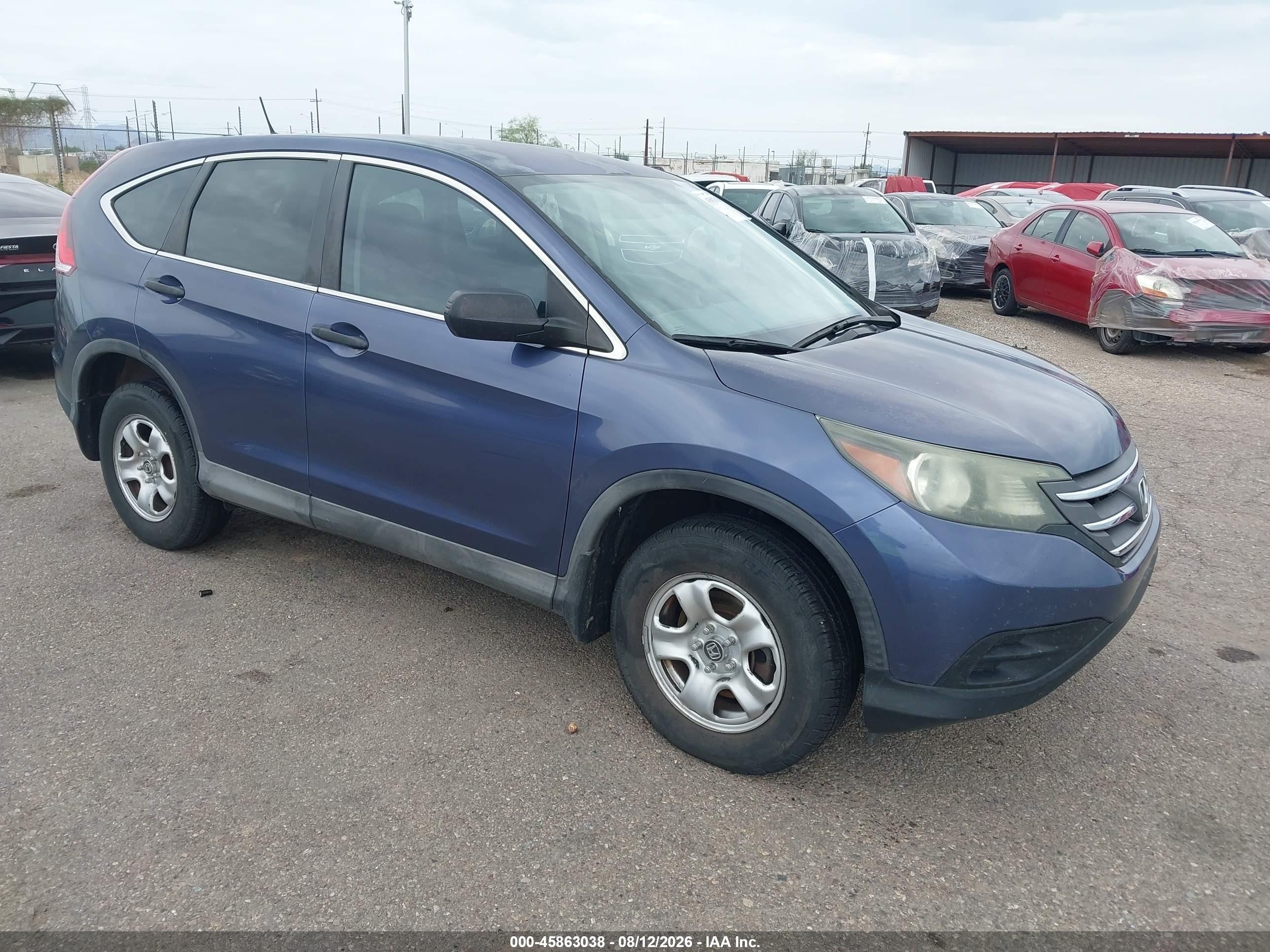 2013 Honda Cr-v Lx Blue vin: 2HKRM3H39DH509122