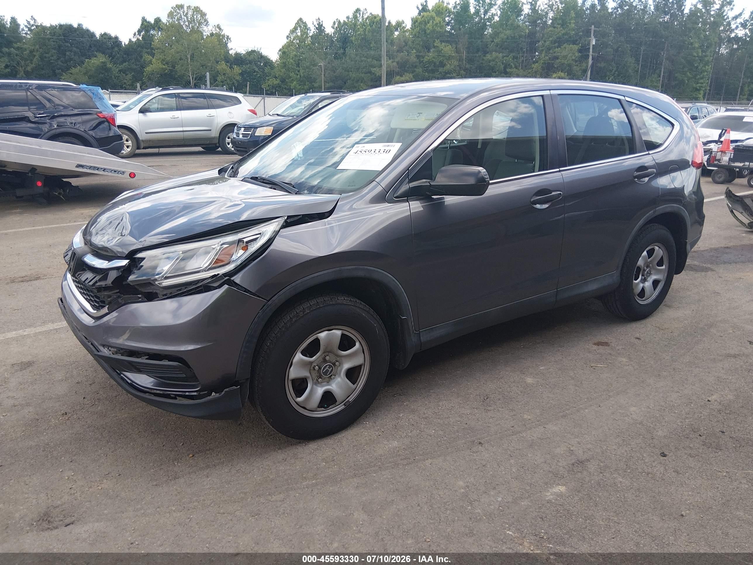 2015 Honda Cr-v Lx Серый vin: 2HKRM3H39FH552846