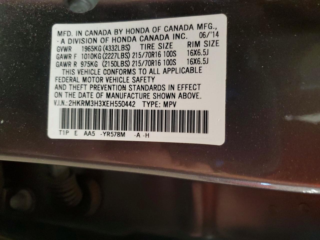 2014 Honda Cr-v Lx Gray vin: 2HKRM3H3XEH550442