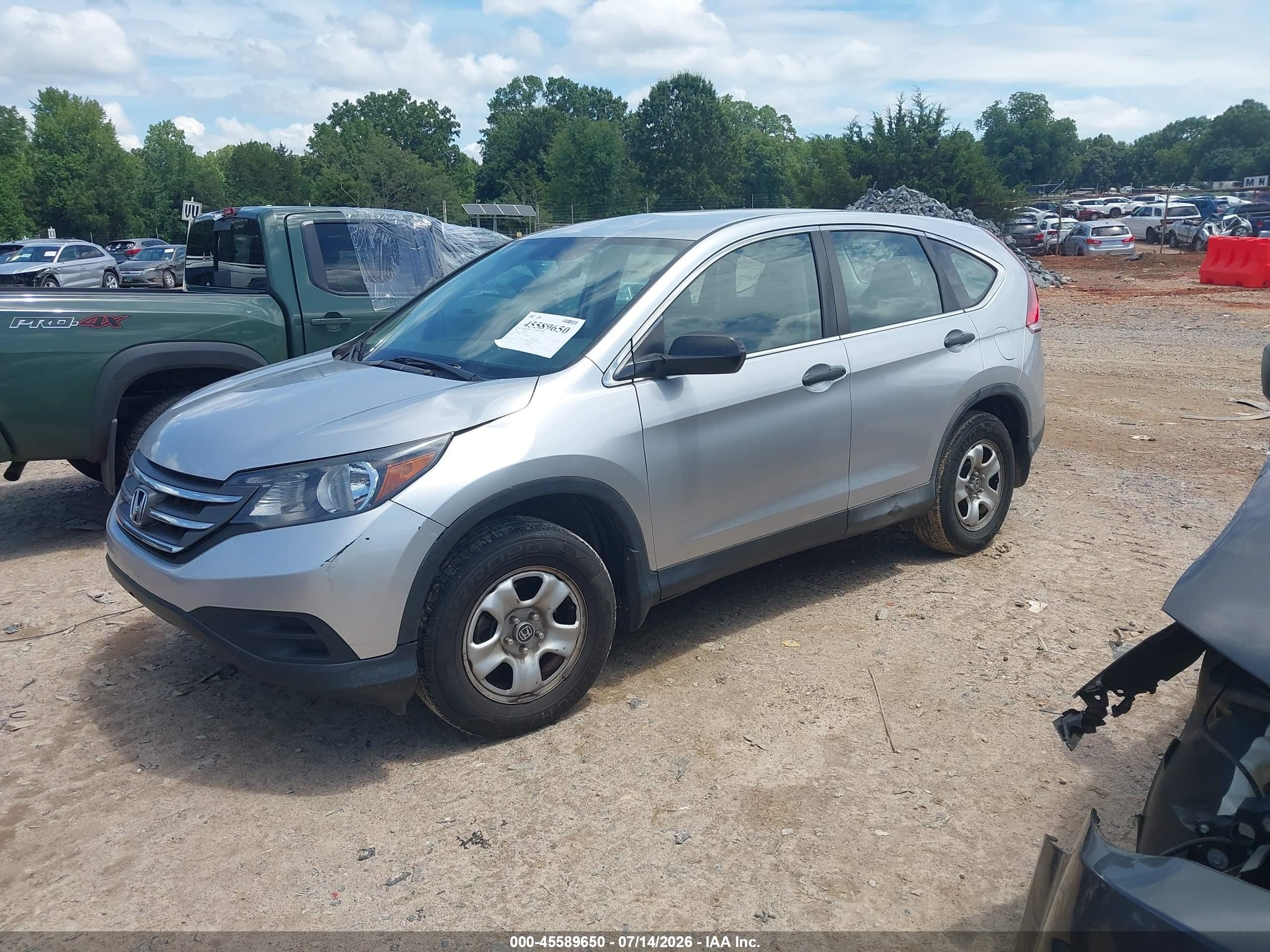 2014 Honda Cr-v Lx Silver vin: 2HKRM3H3XEH566477