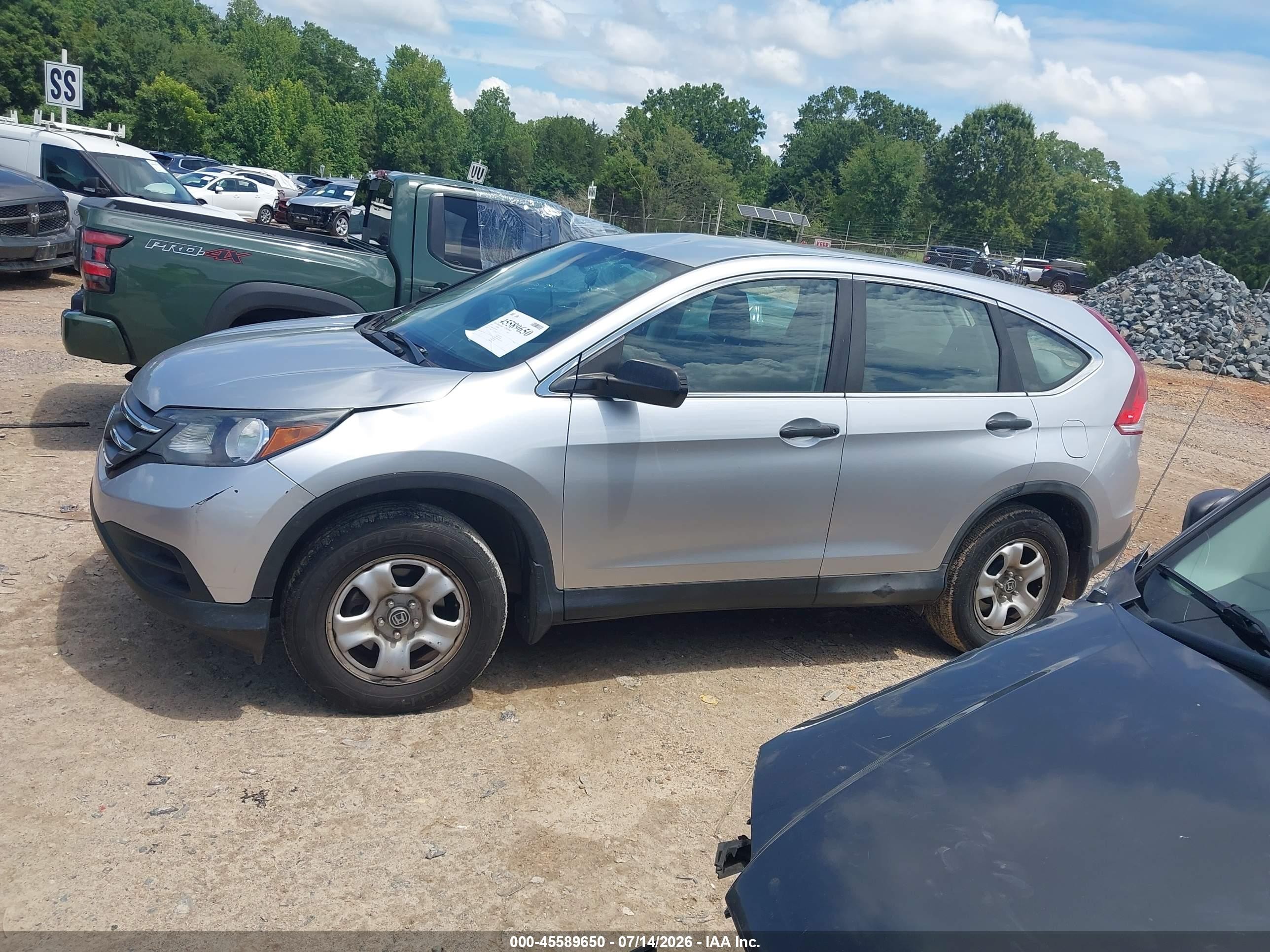 2014 Honda Cr-v Lx Silver vin: 2HKRM3H3XEH566477