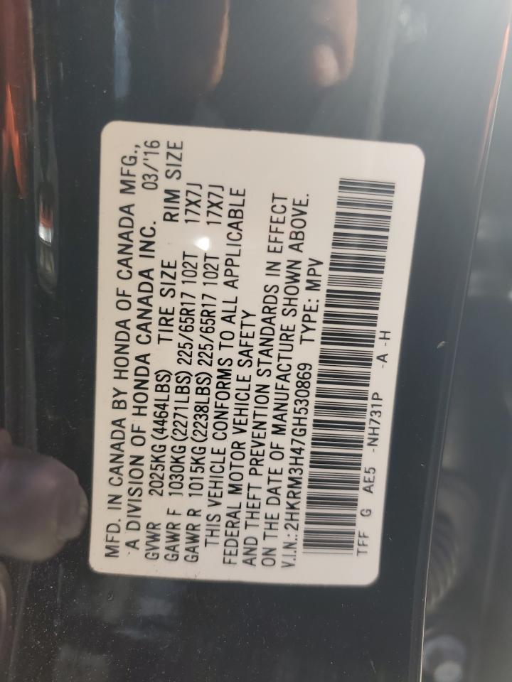 2016 Honda Cr-v Se Black vin: 2HKRM3H47GH530869