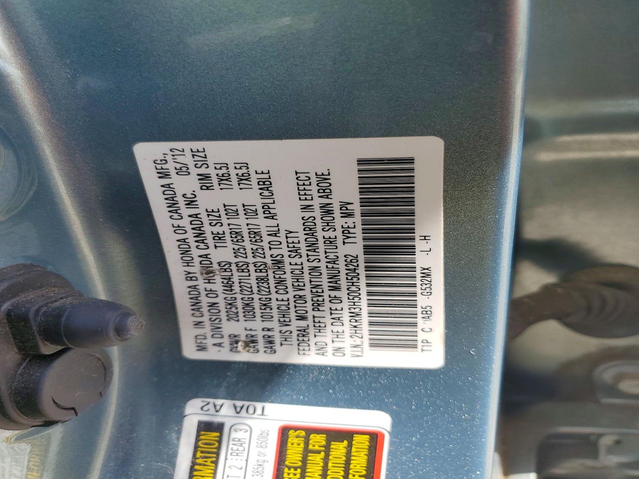 2012 Honda Cr-v Ex Green vin: 2HKRM3H50CH504262