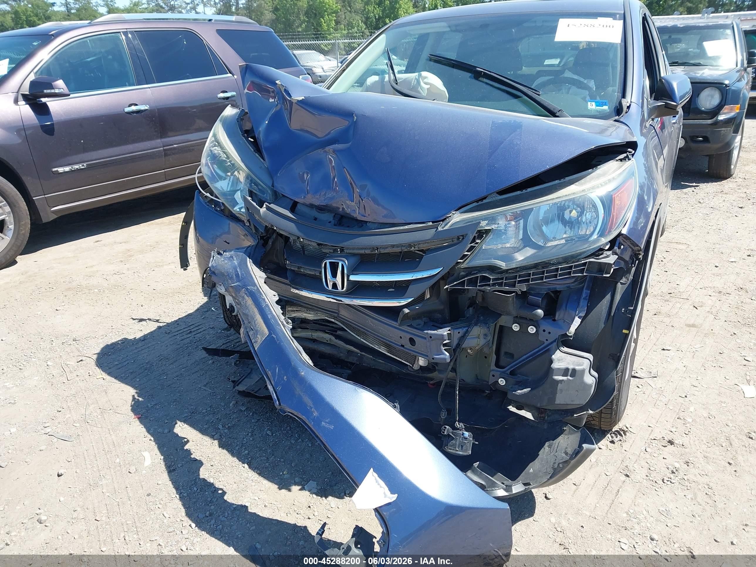 2013 Honda Cr-v Ex Blue vin: 2HKRM3H52DH512882