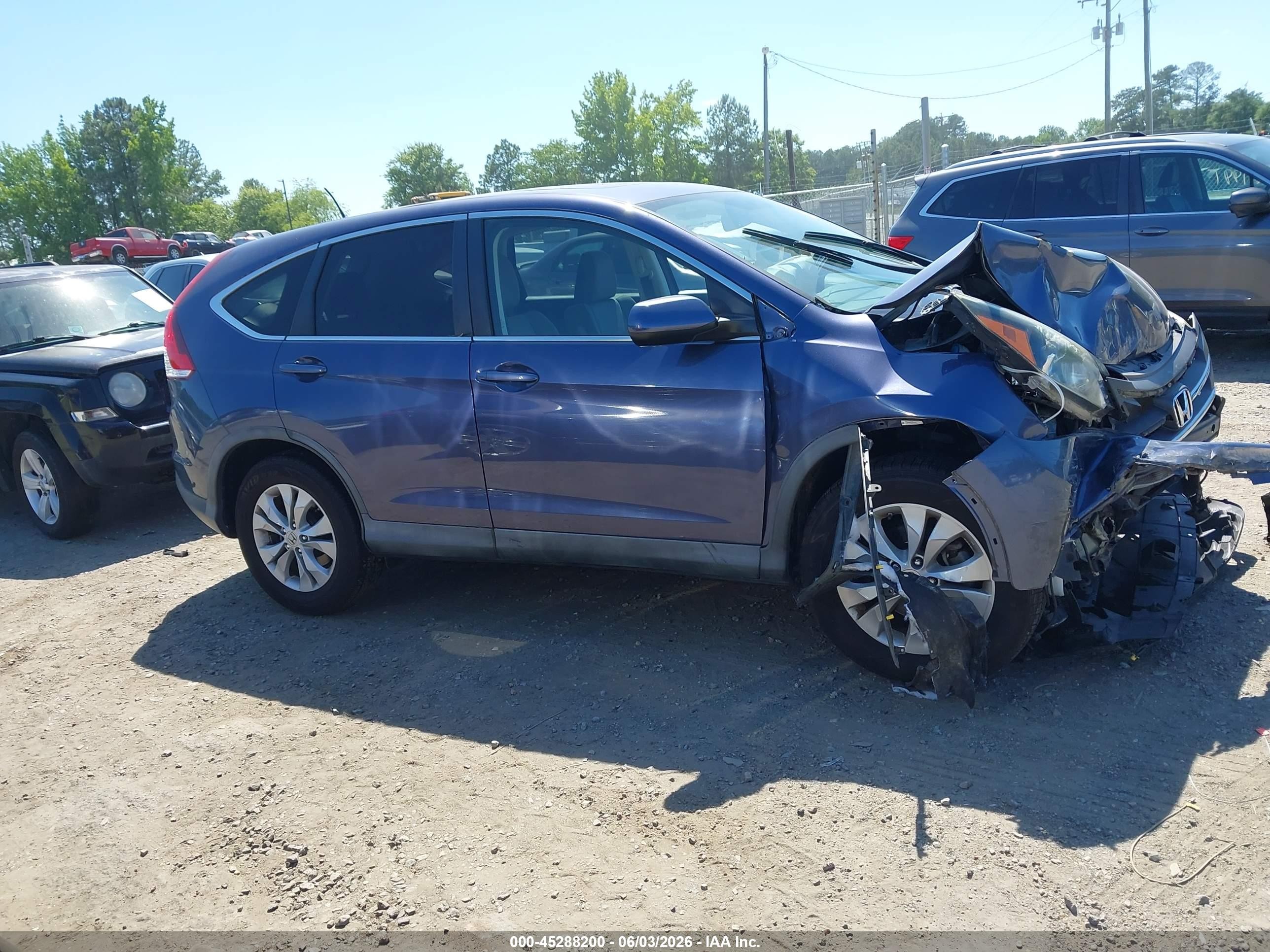 2013 Honda Cr-v Ex Blue vin: 2HKRM3H52DH512882