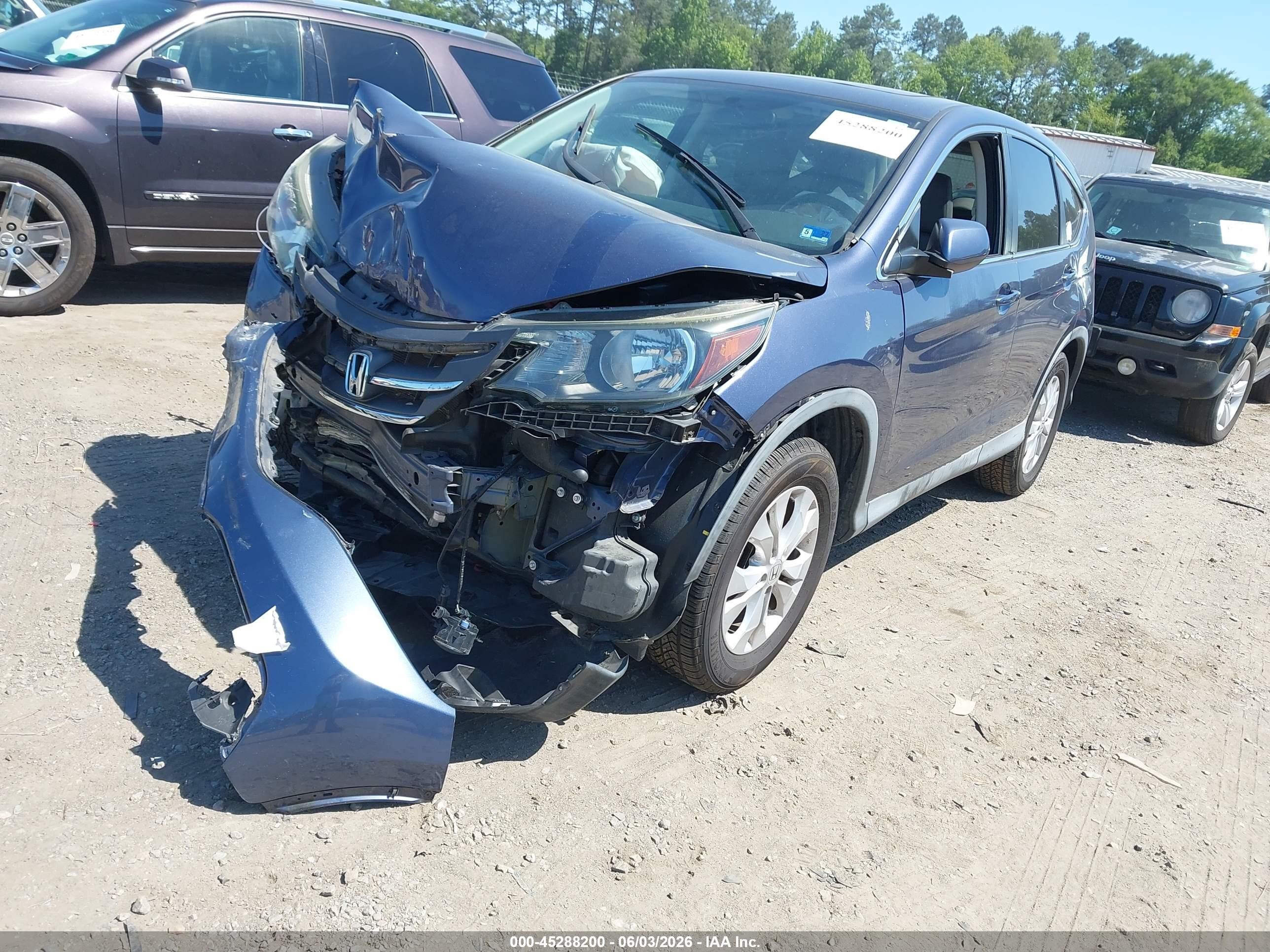 2013 Honda Cr-v Ex Blue vin: 2HKRM3H52DH512882